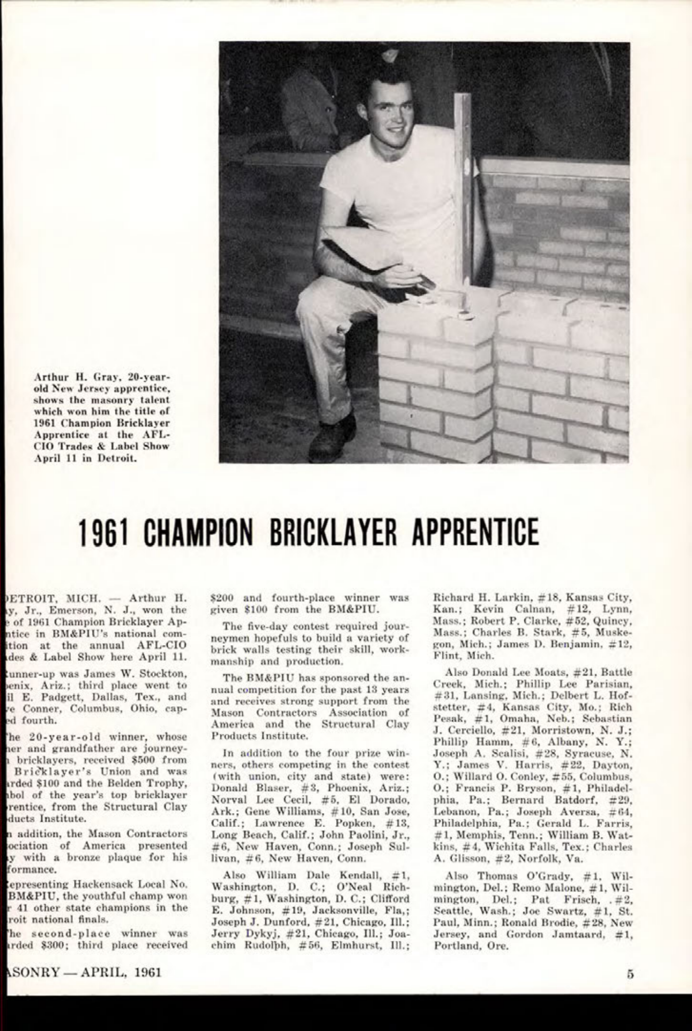Masonry Magazine April 1961 Page. 5
