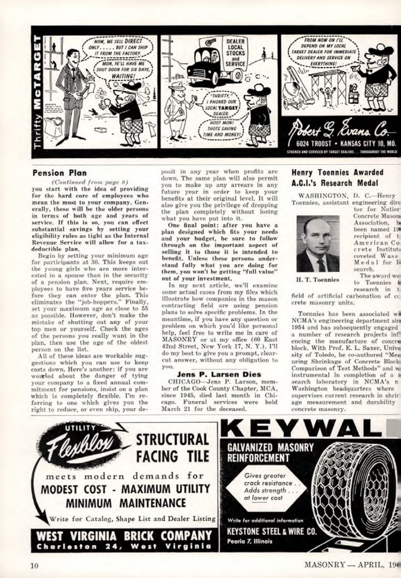 Masonry Magazine April 1961 Page. 10