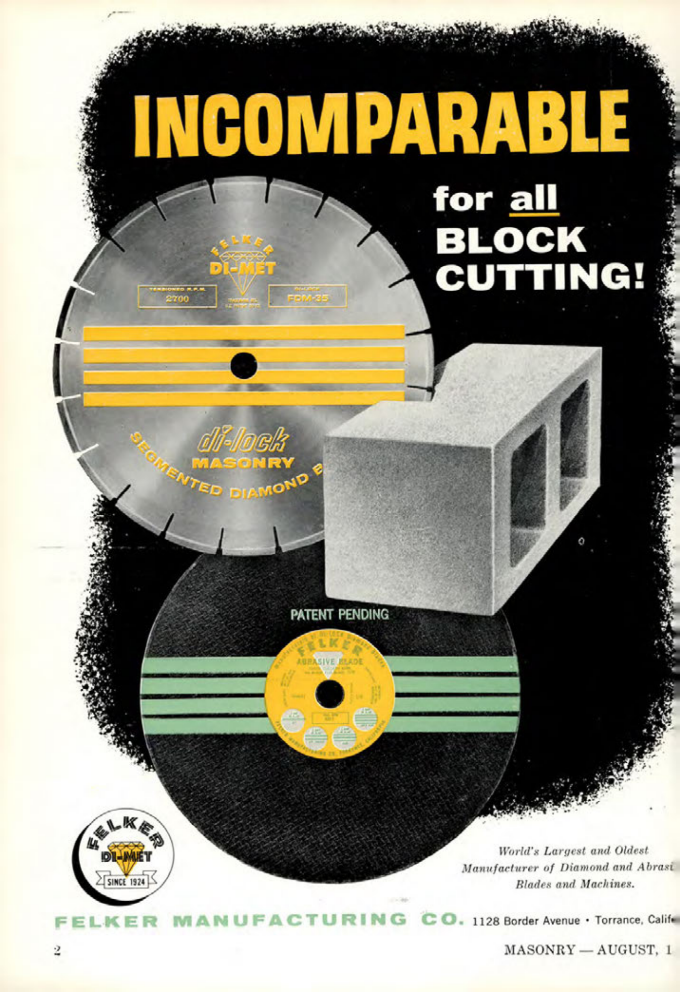Masonry Magazine August 1961 Page. 2