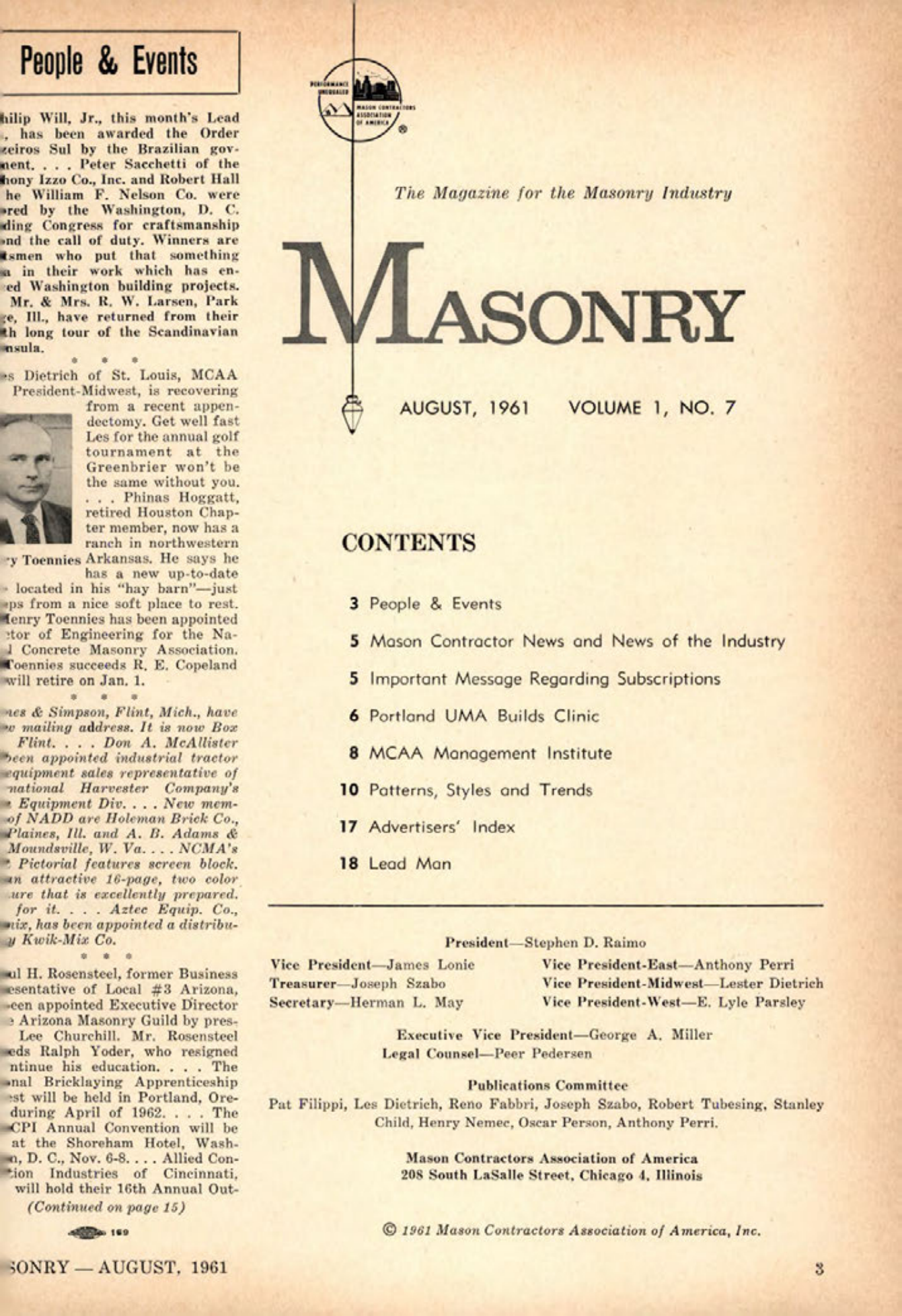 Masonry Magazine August 1961 Page. 3