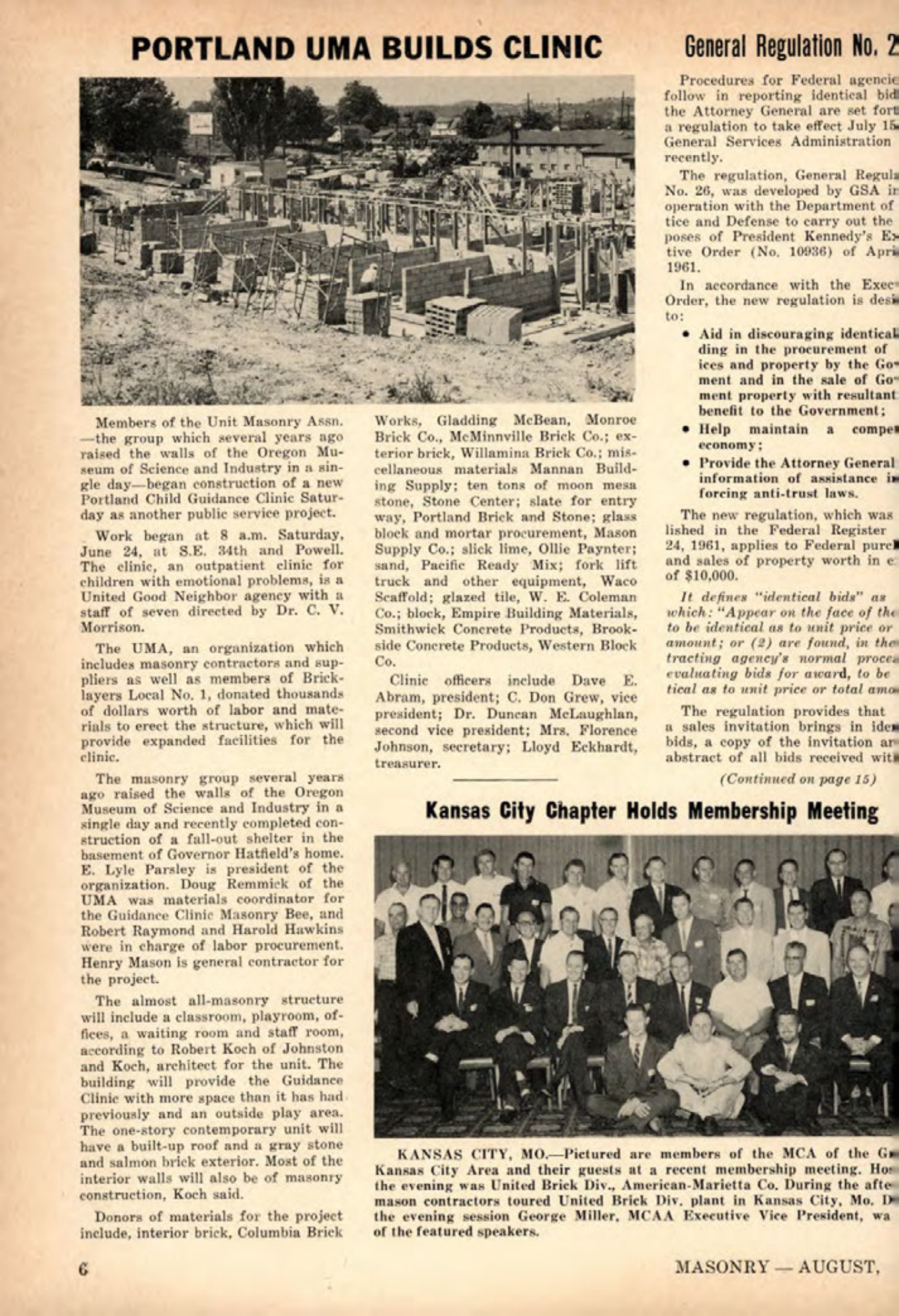 Masonry Magazine August 1961 Page. 6