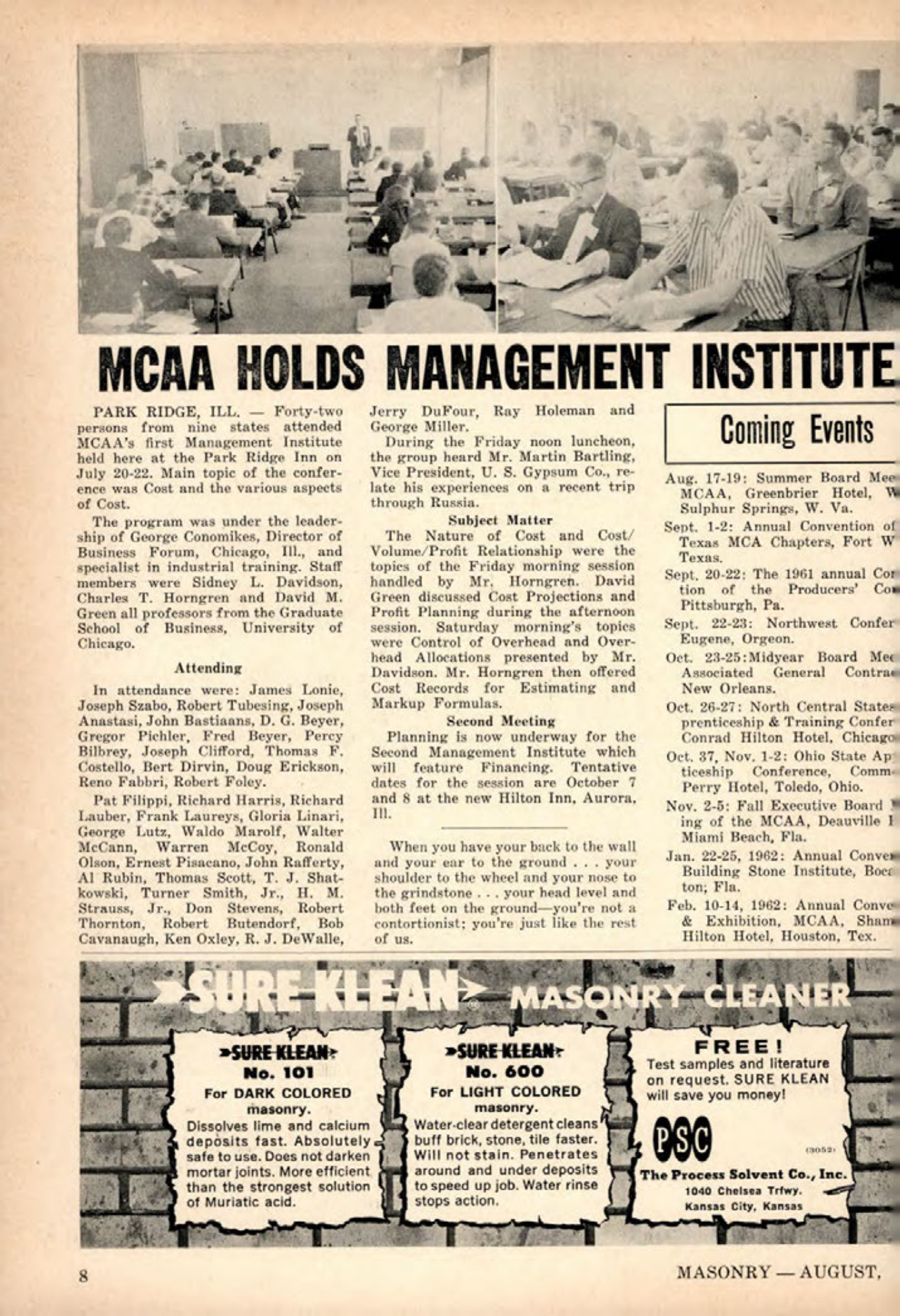 Masonry Magazine August 1961 Page. 8