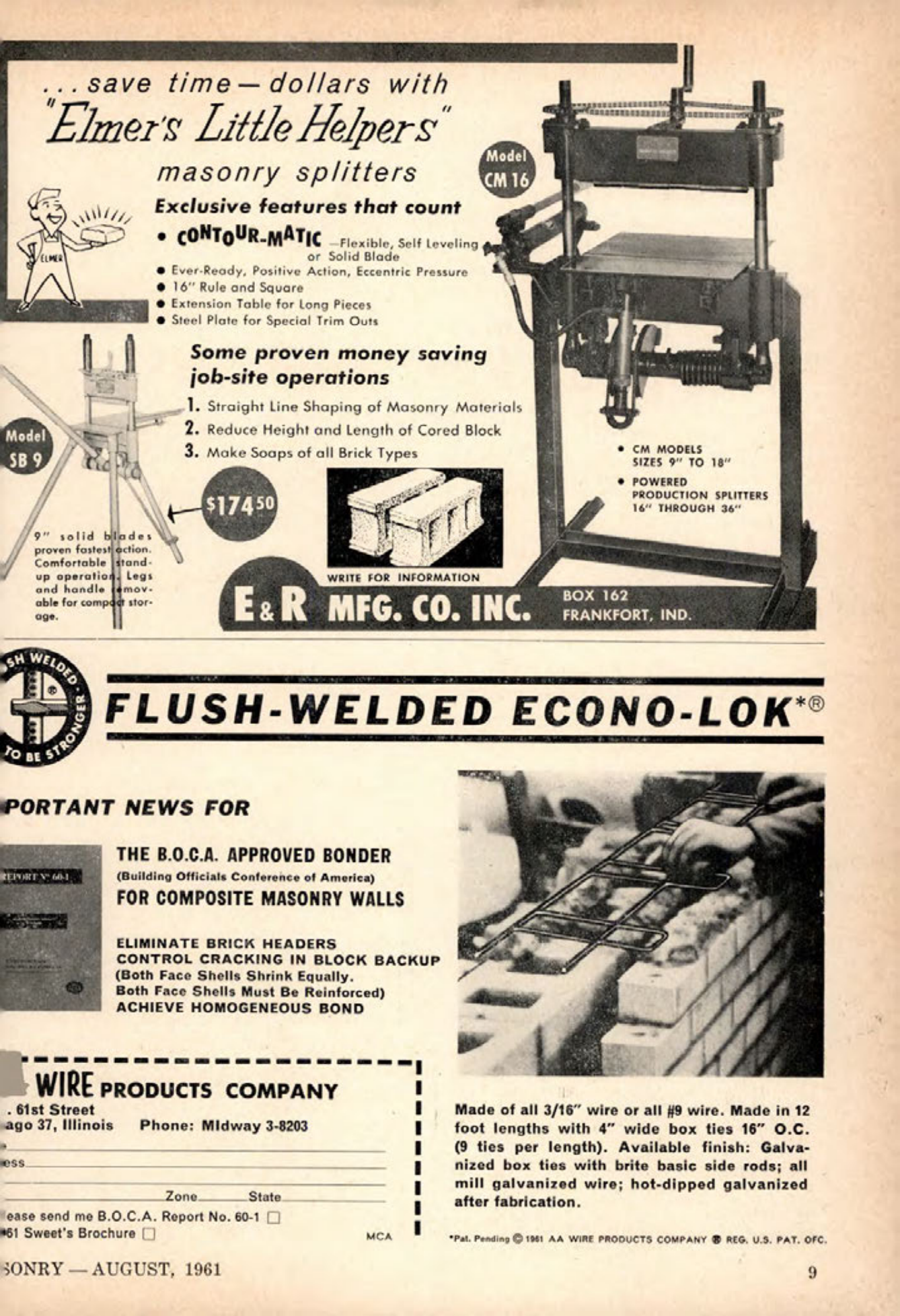 Masonry Magazine August 1961 Page. 9