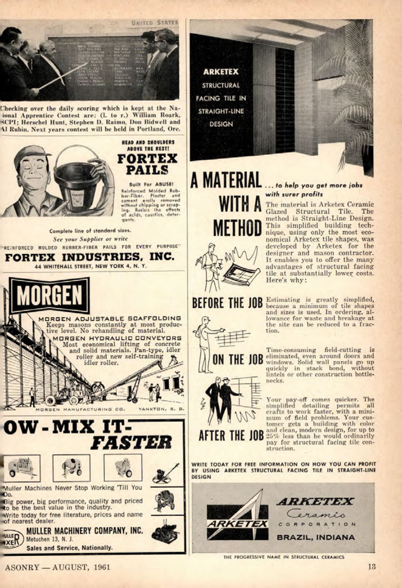 Masonry Magazine August 1961 Page. 13