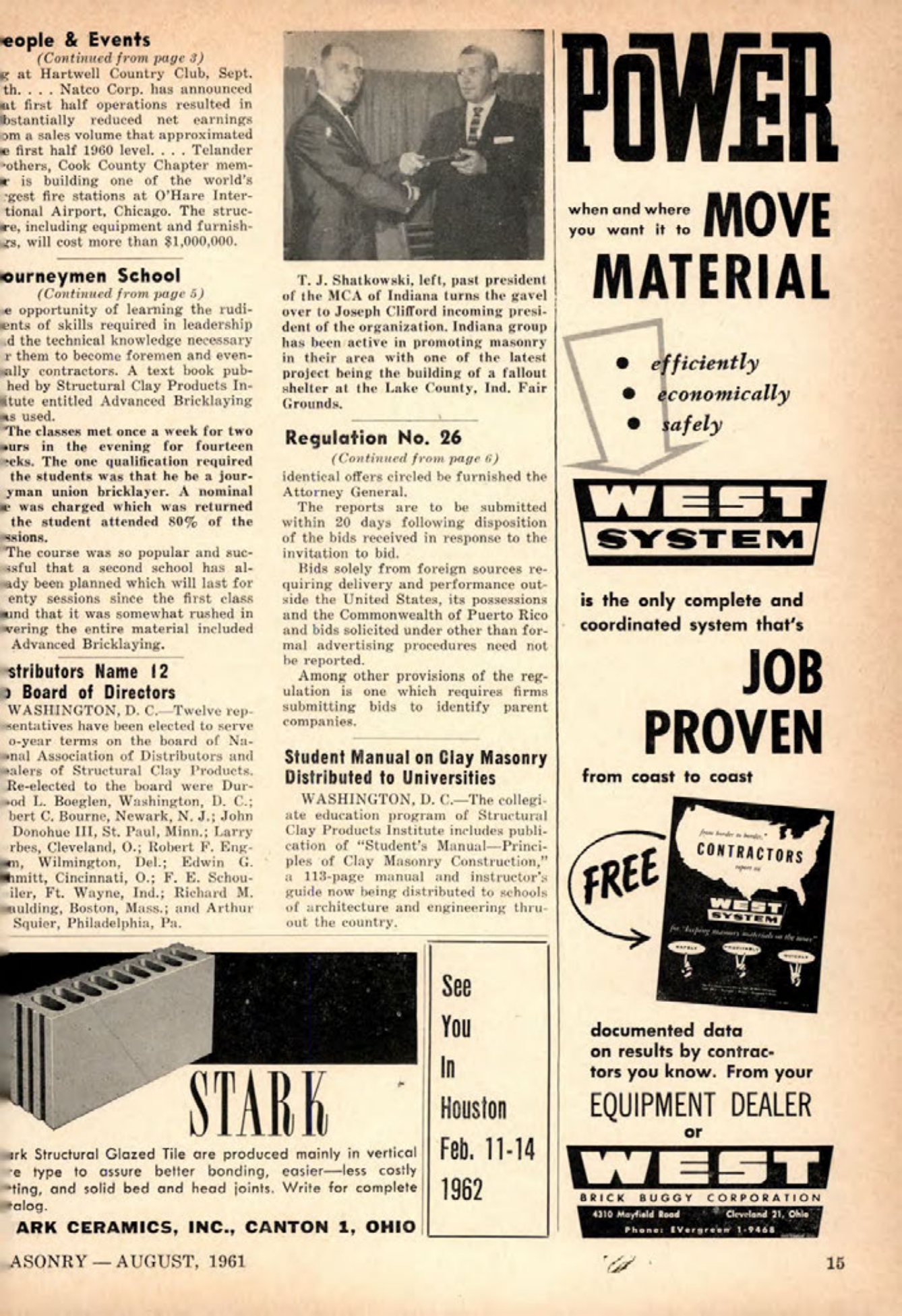 Masonry Magazine August 1961 Page. 15