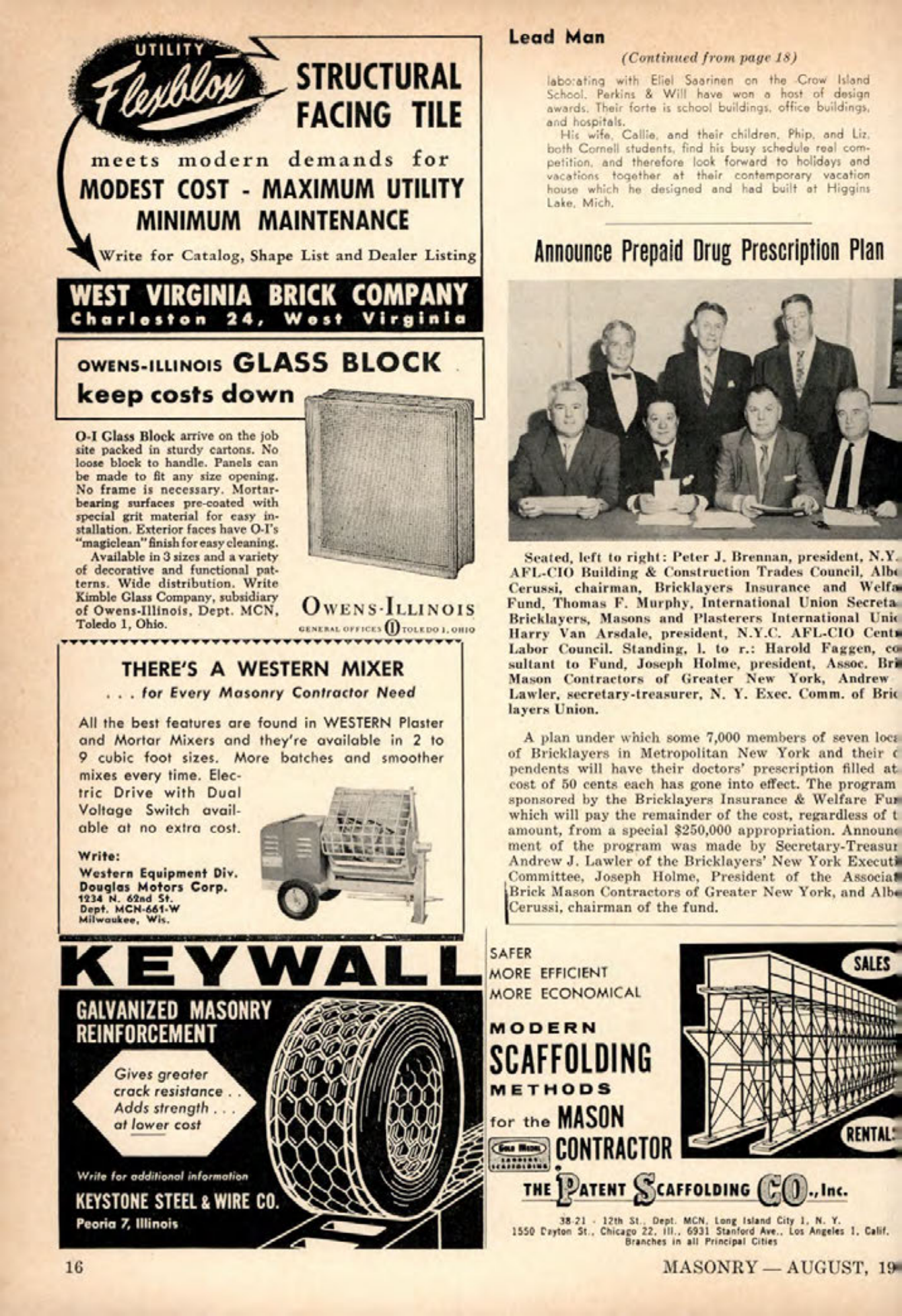 Masonry Magazine August 1961 Page. 16