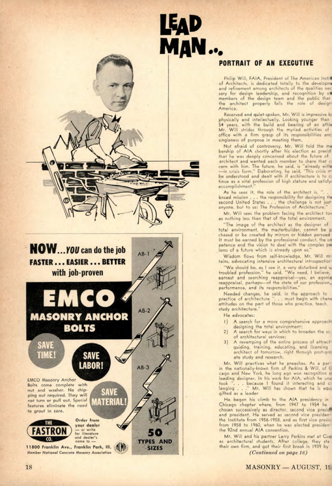 Masonry Magazine August 1961 Page. 18