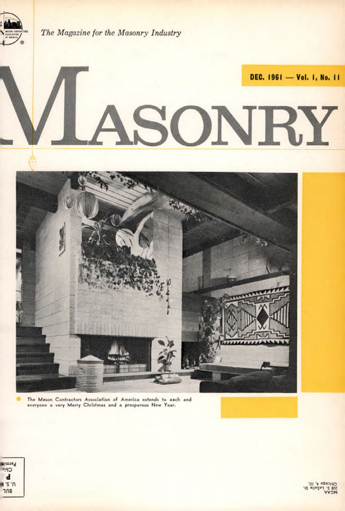 Masonry Magazine December 1961 Page. 1
