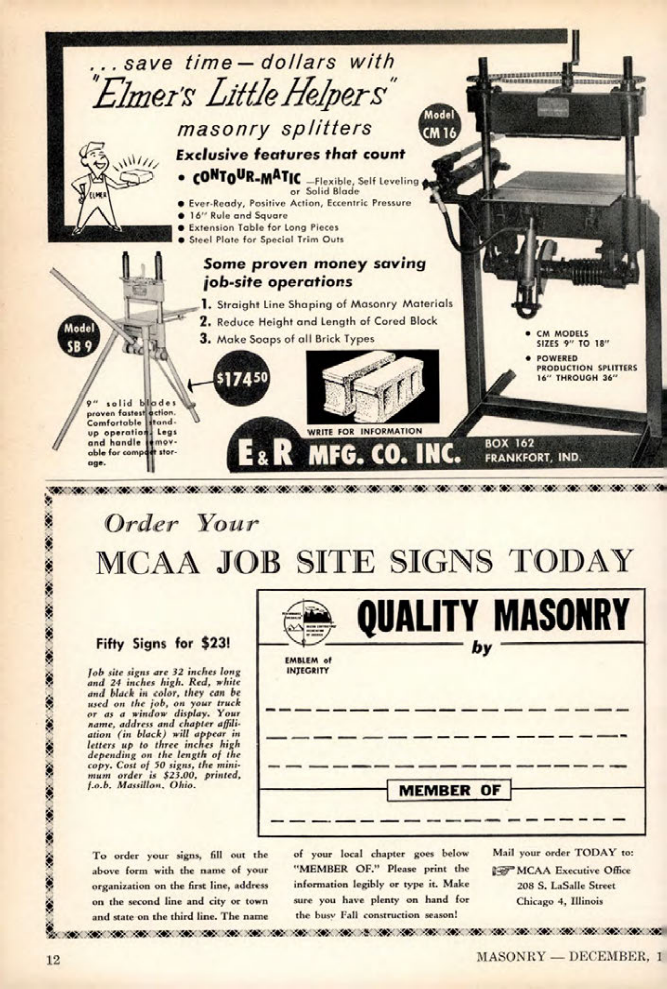 Masonry Magazine December 1961 Page. 12