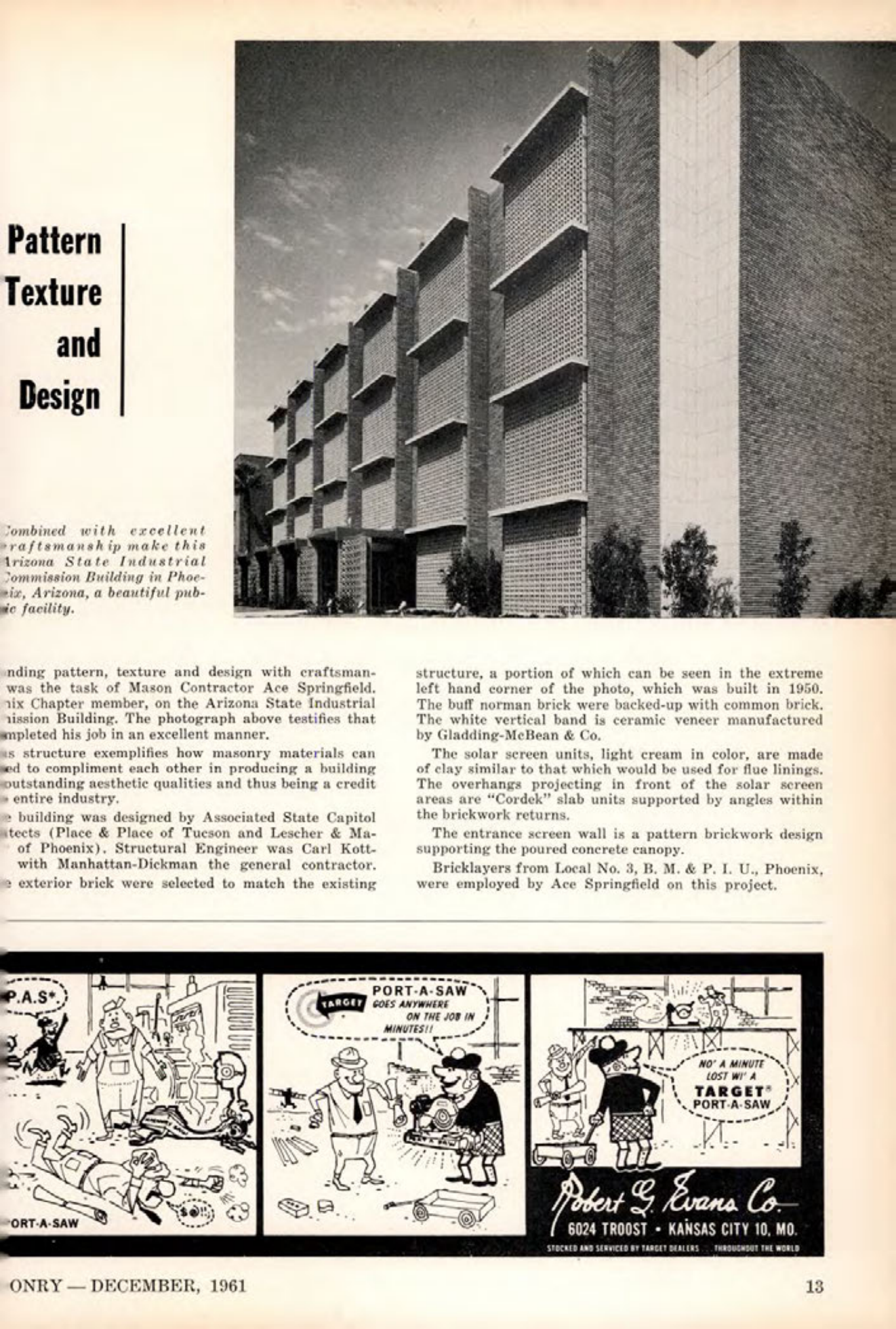 Masonry Magazine December 1961 Page. 13