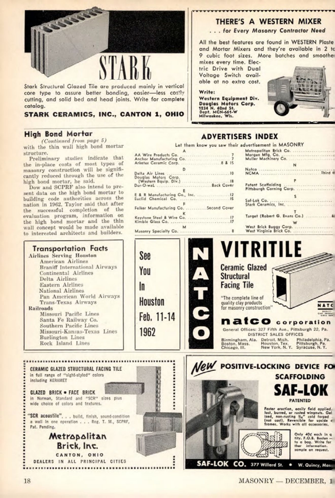 Masonry Magazine December 1961 Page. 18