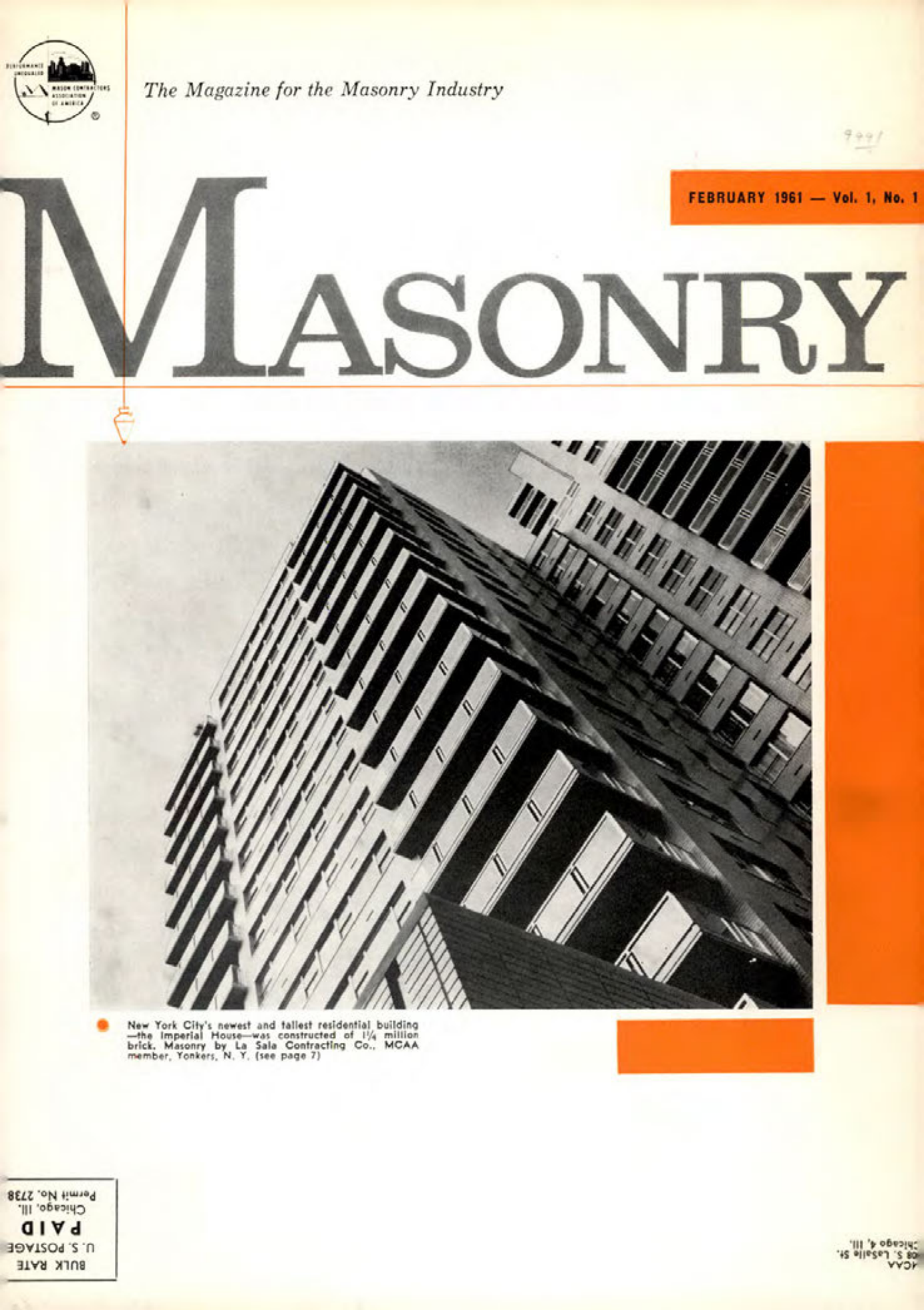Masonry Magazine February 1961 Page. 1