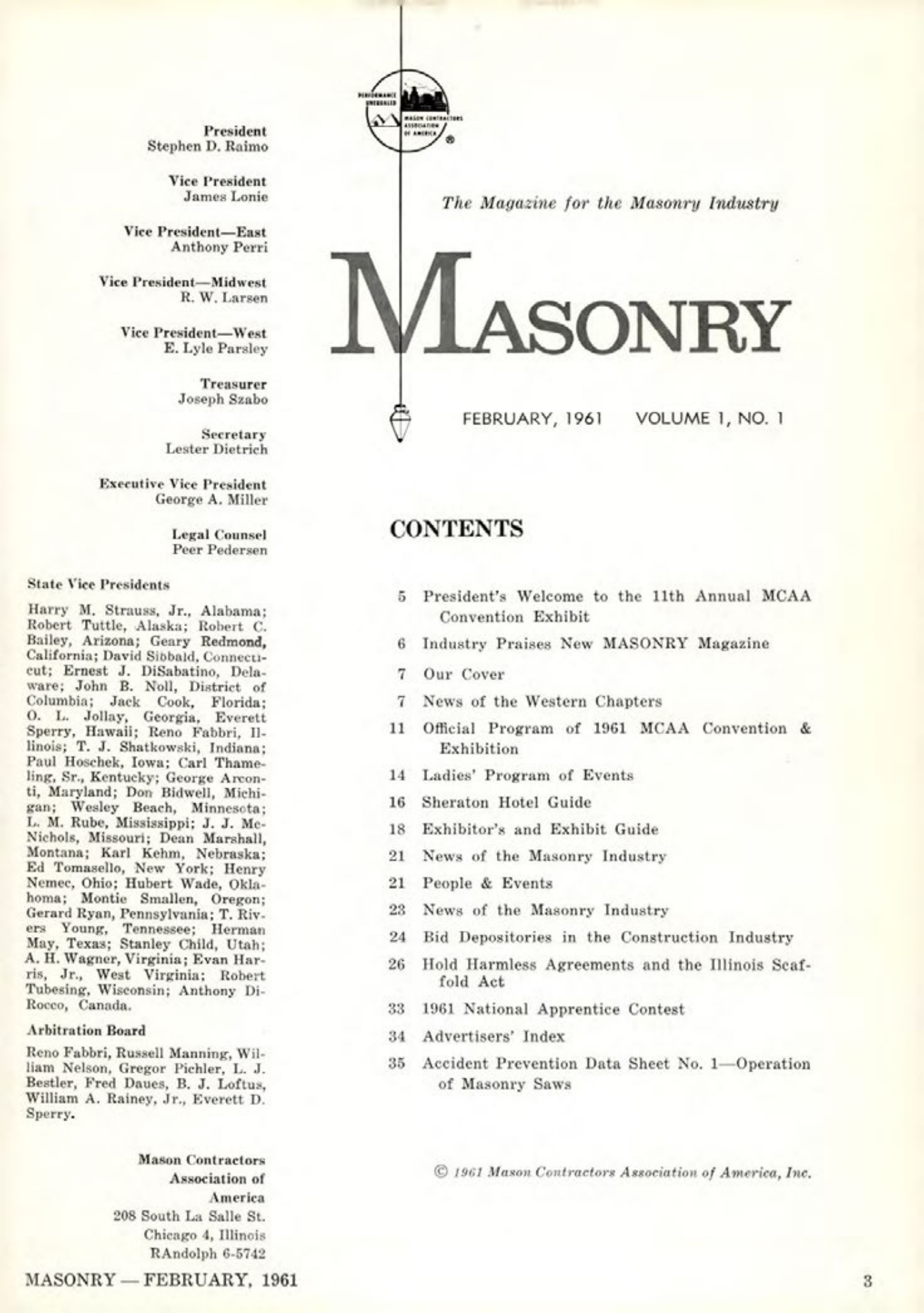 Masonry Magazine February 1961 Page. 5