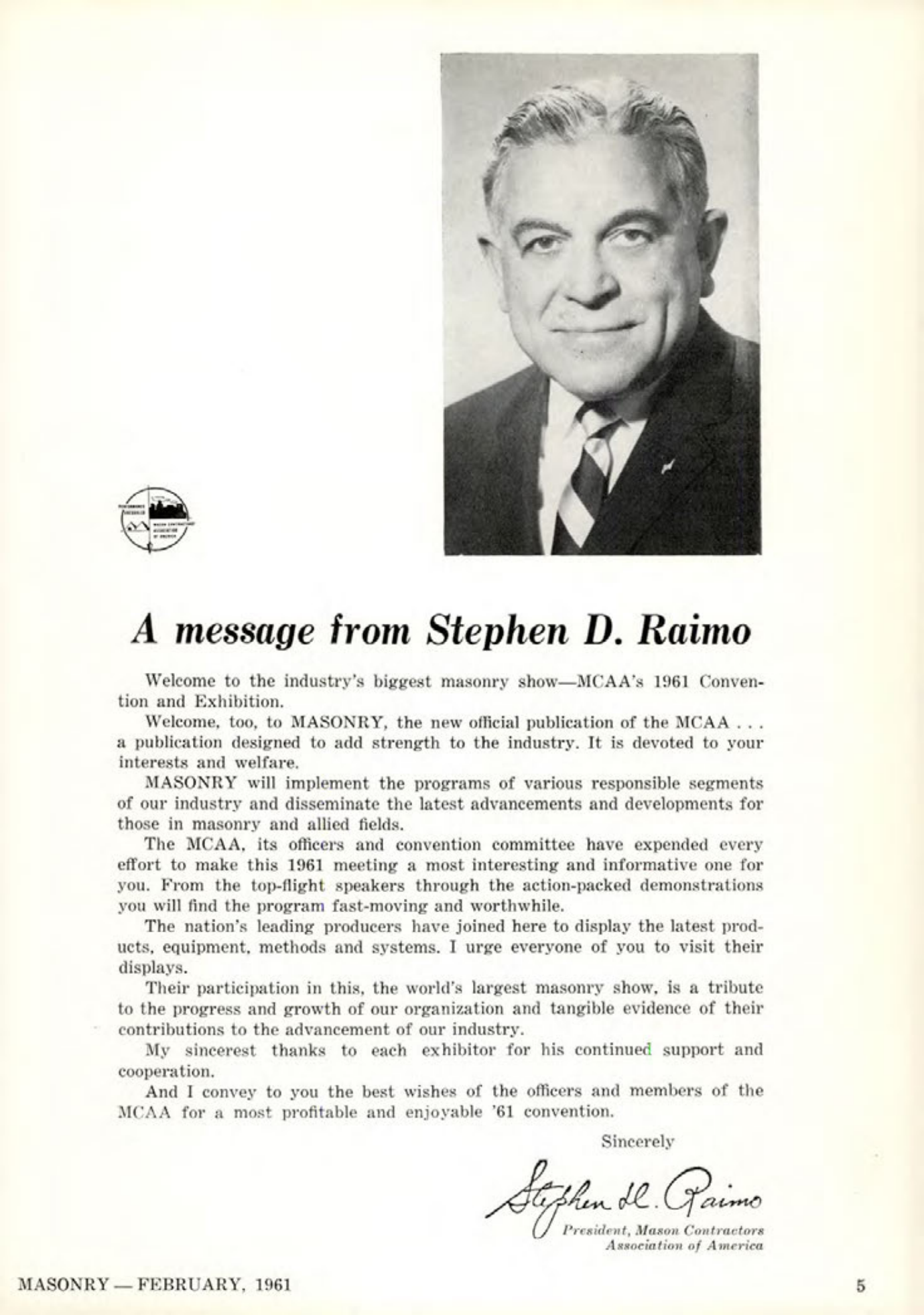 Masonry Magazine February 1961 Page. 7