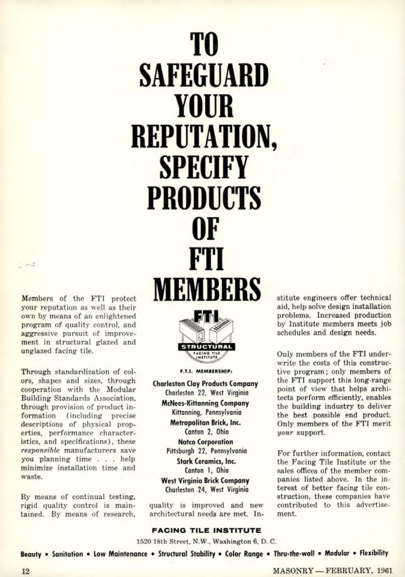 Masonry Magazine February 1961 Page. 14