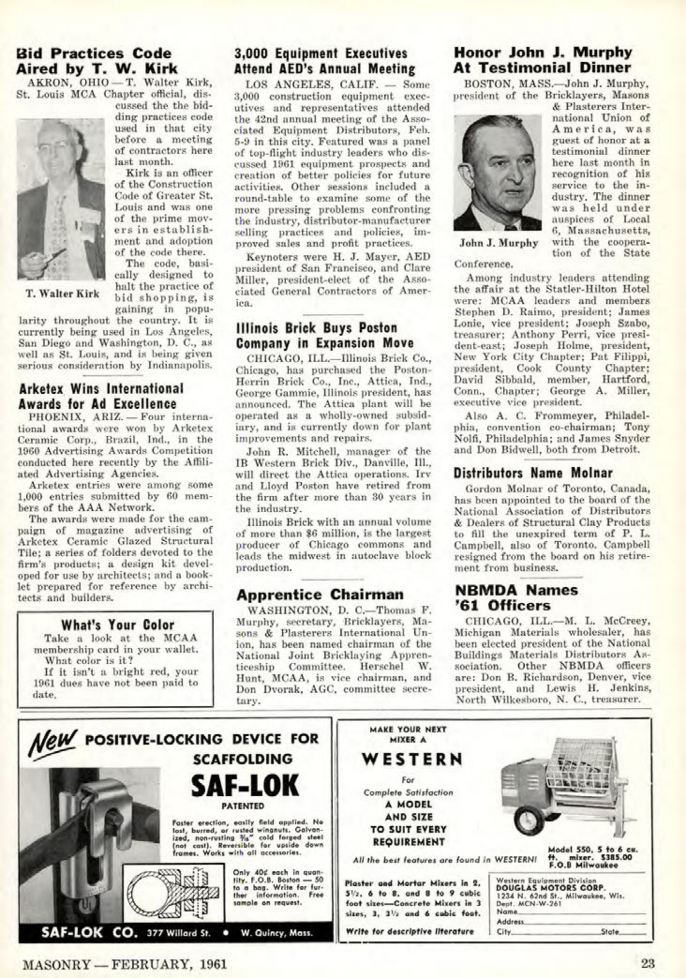 Masonry Magazine February 1961 Page. 25