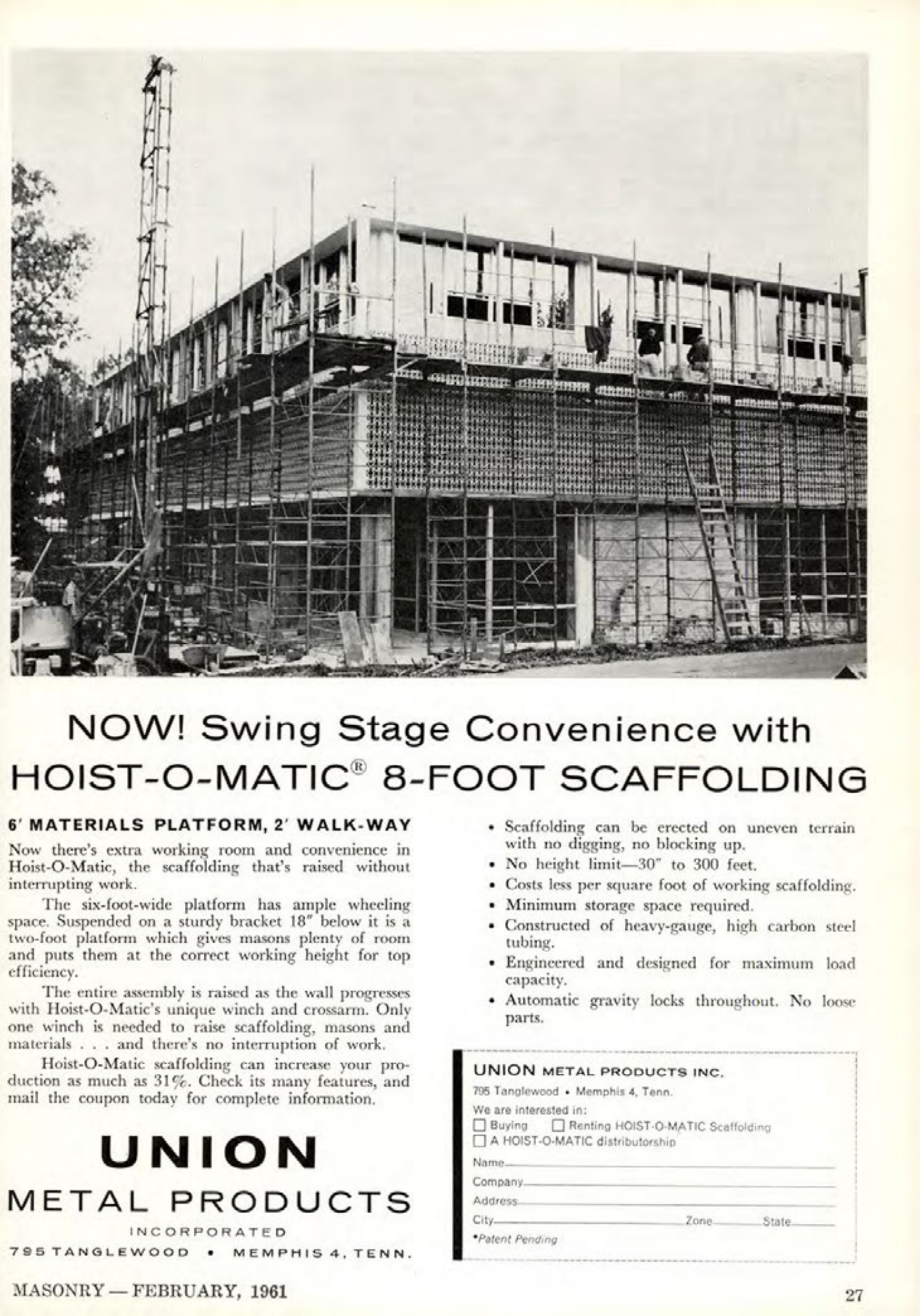 Masonry Magazine February 1961 Page. 29