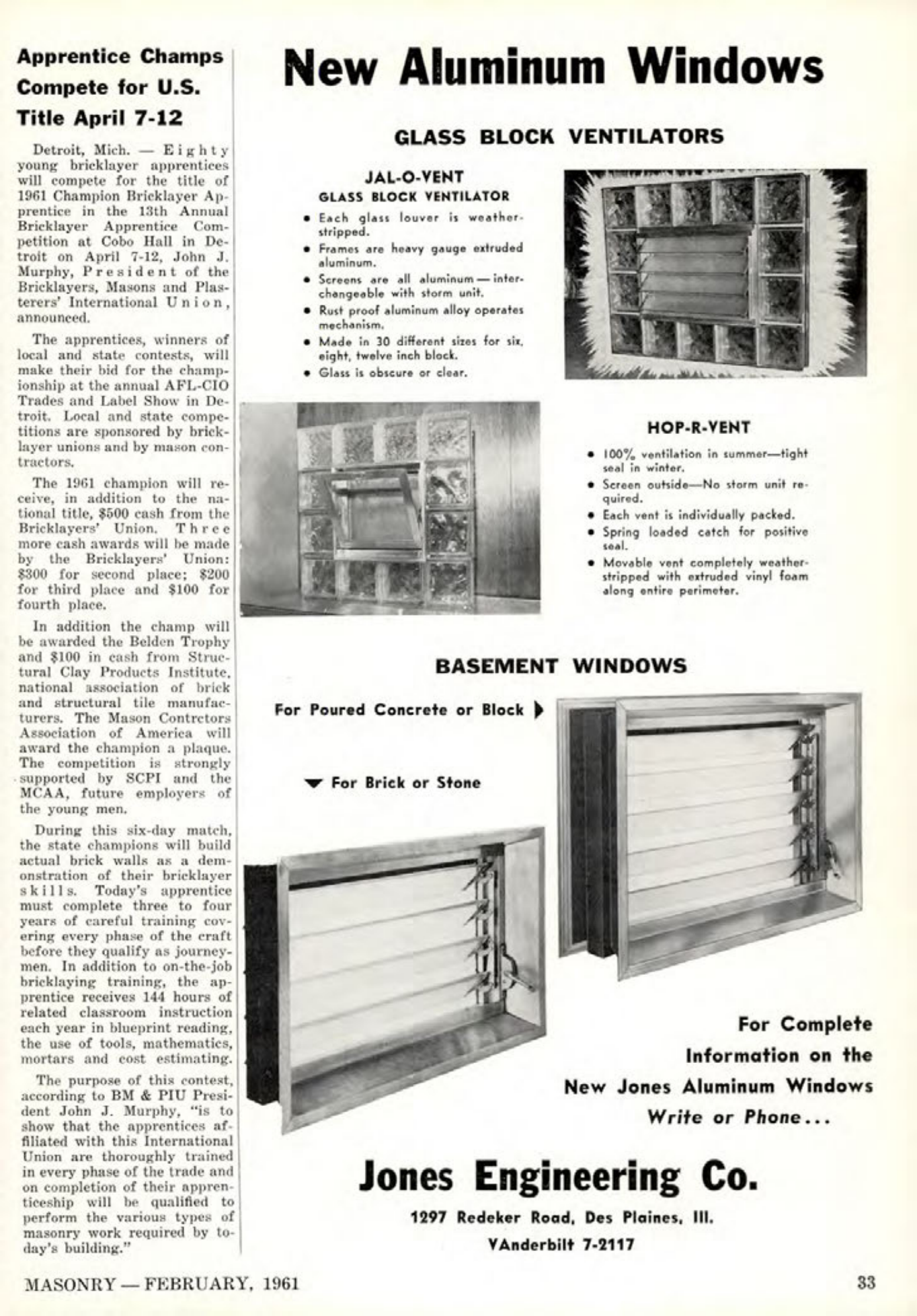 Masonry Magazine February 1961 Page. 35