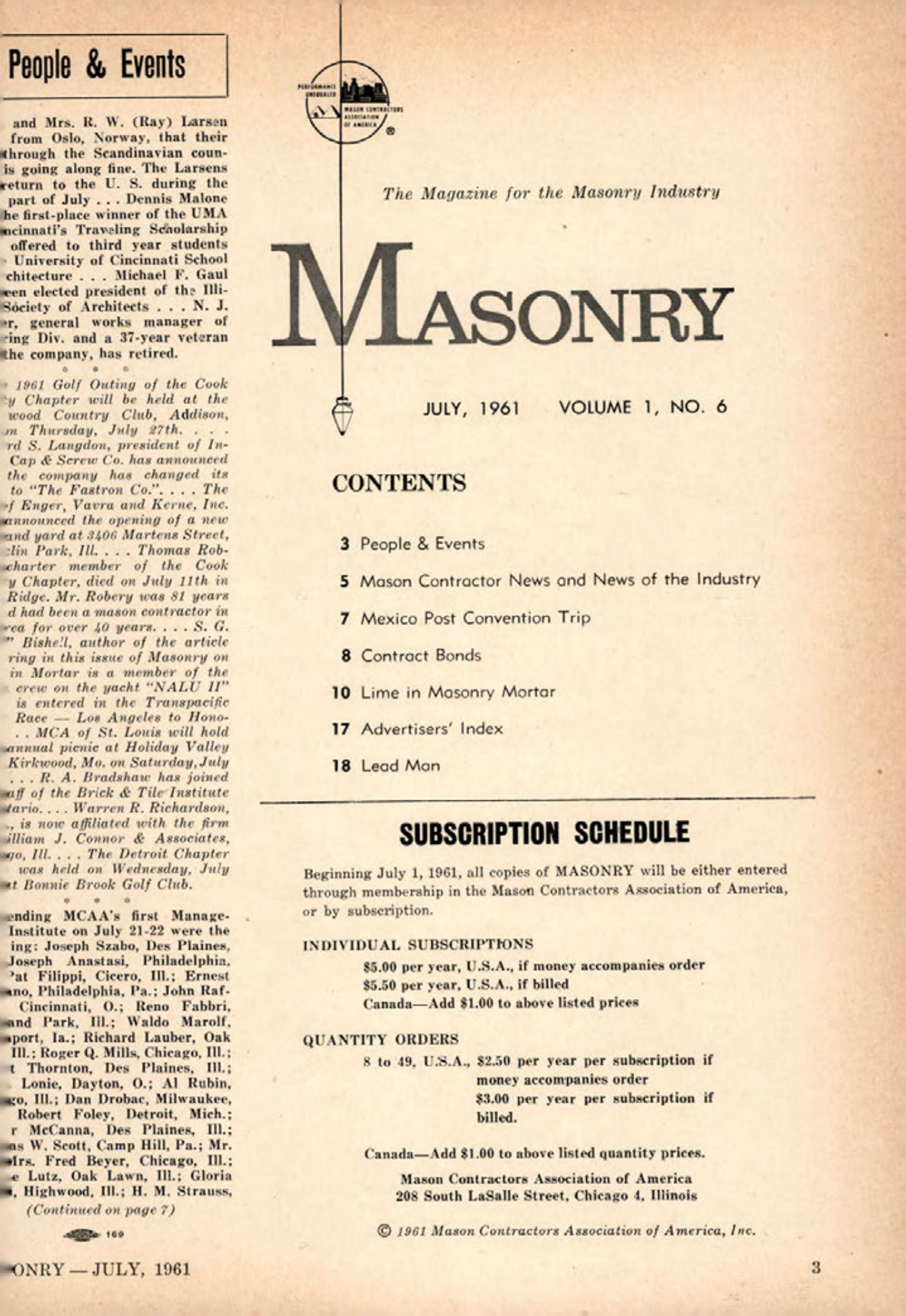 Masonry Magazine July 1961 Page. 3