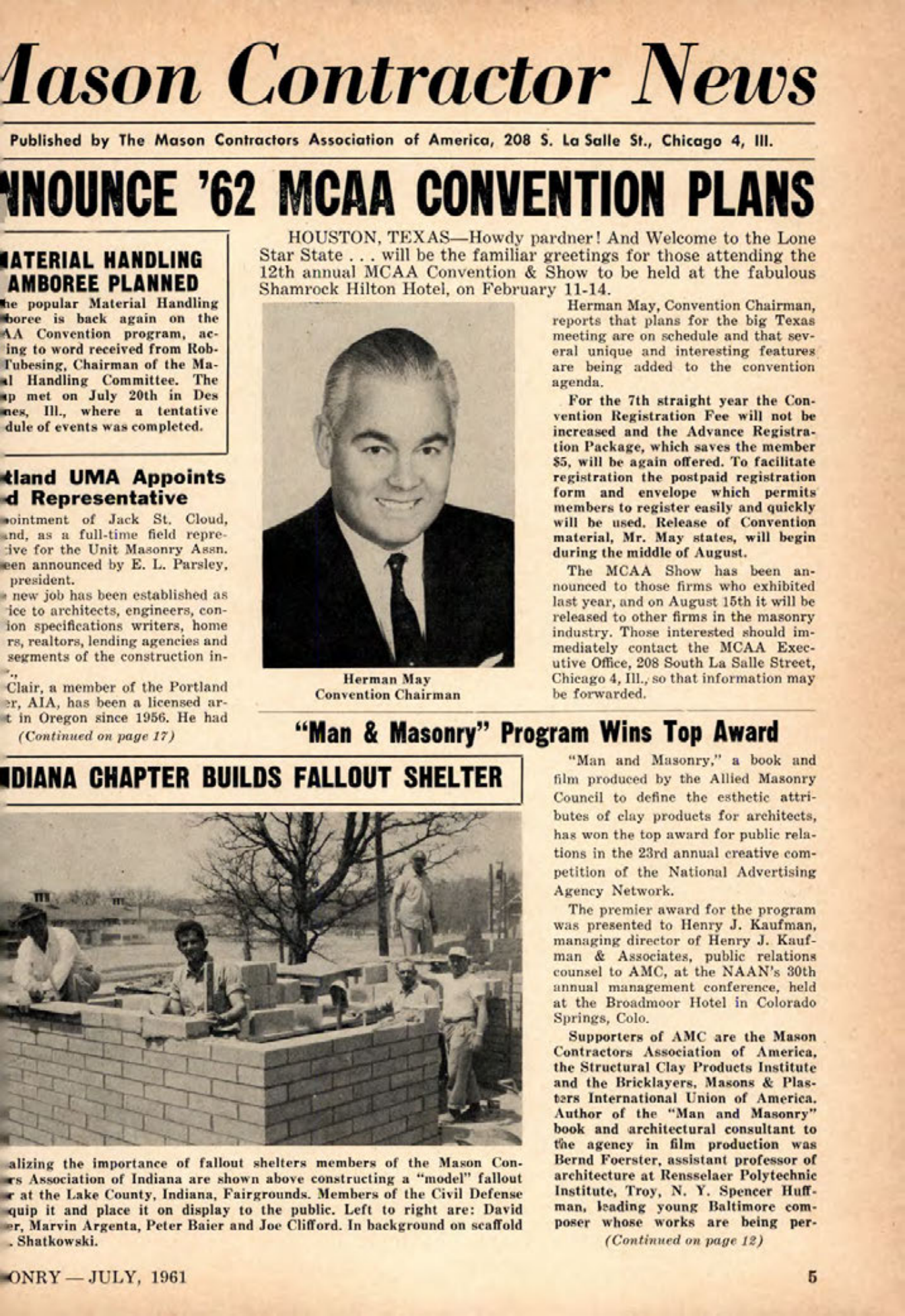 Masonry Magazine July 1961 Page. 5