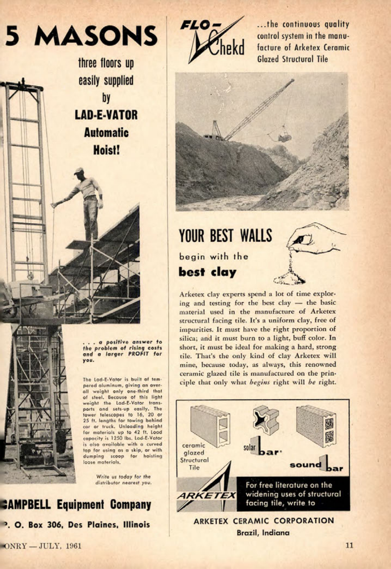 Masonry Magazine July 1961 Page. 11