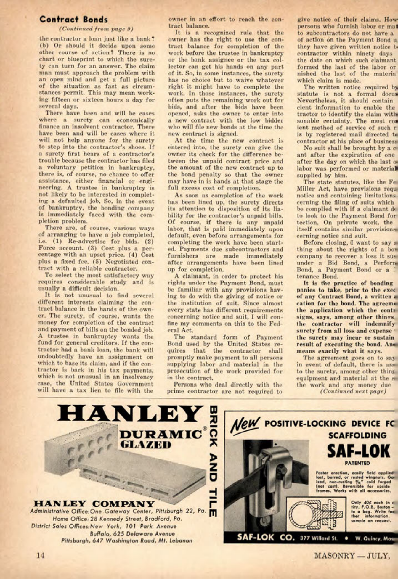 Masonry Magazine July 1961 Page. 14