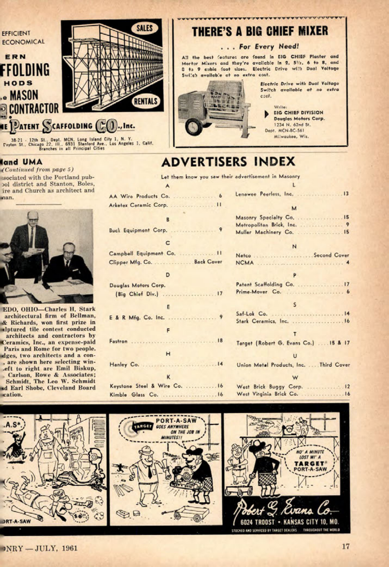 Masonry Magazine July 1961 Page. 17