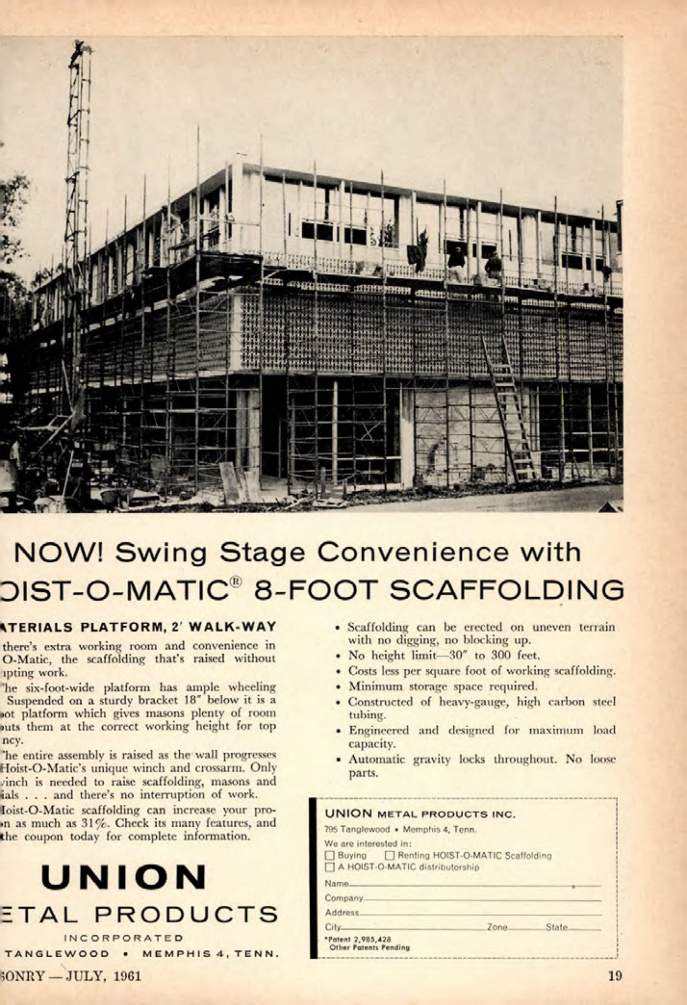 Masonry Magazine July 1961 Page. 19