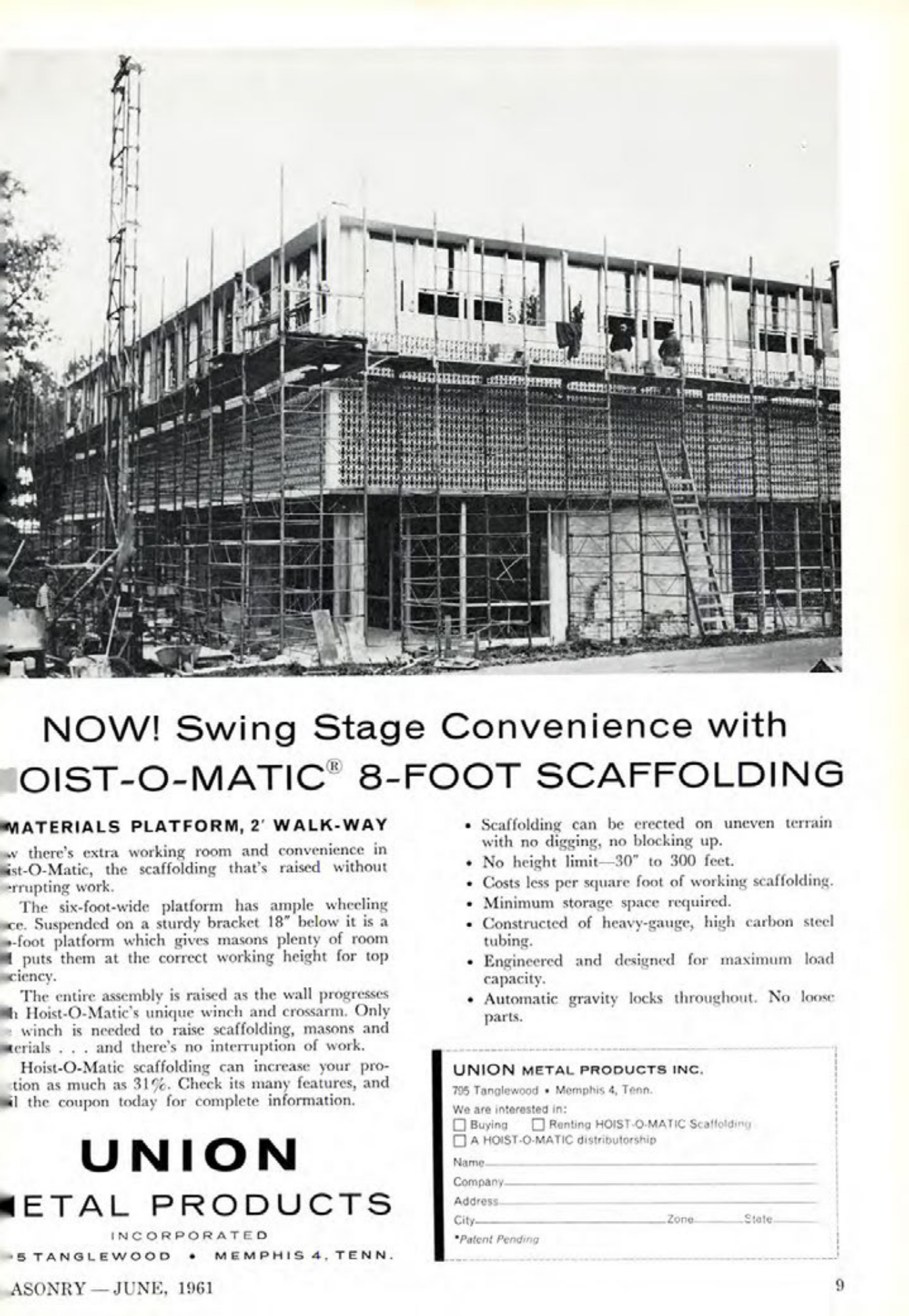 Masonry Magazine June 1961 Page. 9