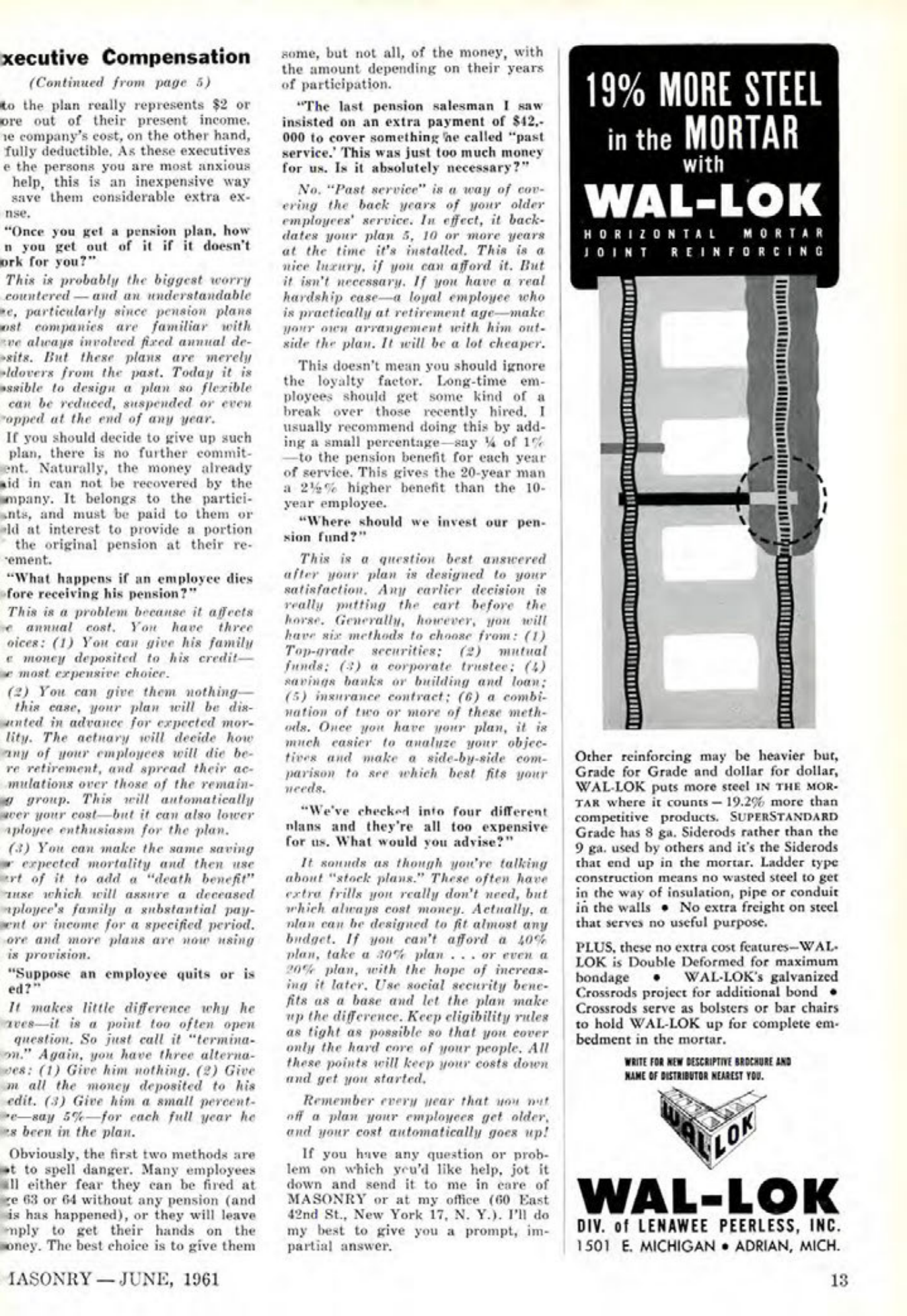 Masonry Magazine June 1961 Page. 13