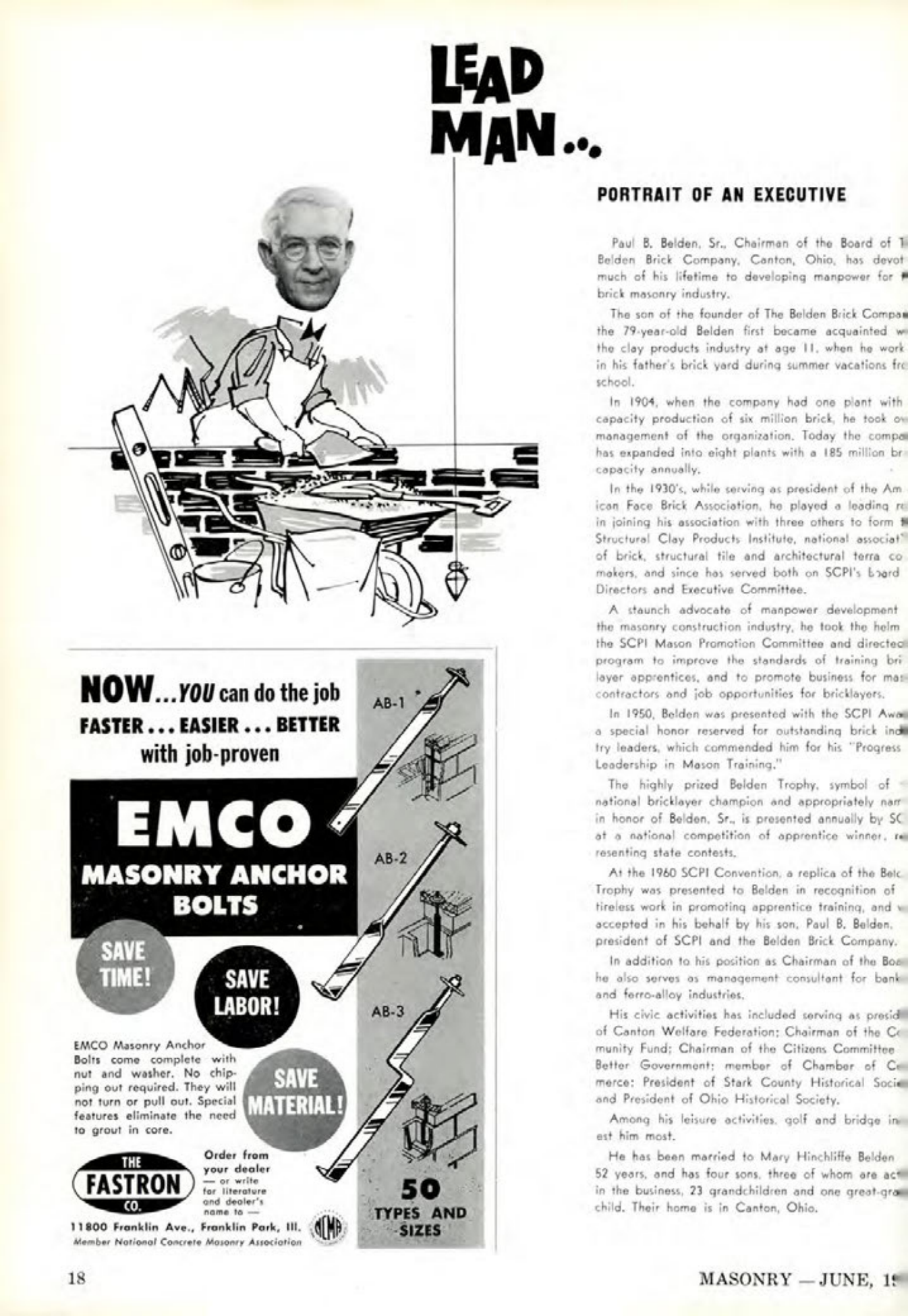 Masonry Magazine June 1961 Page. 18