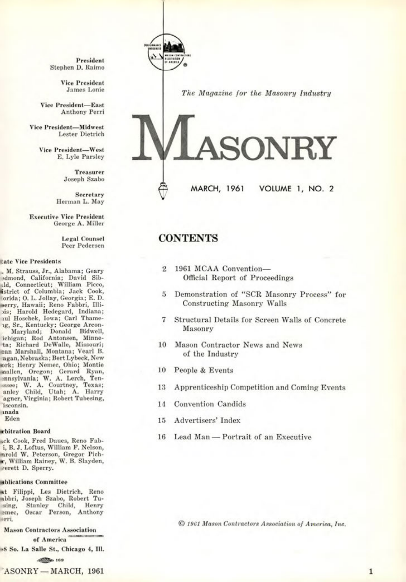Masonry Magazine March 1961 Page. 3