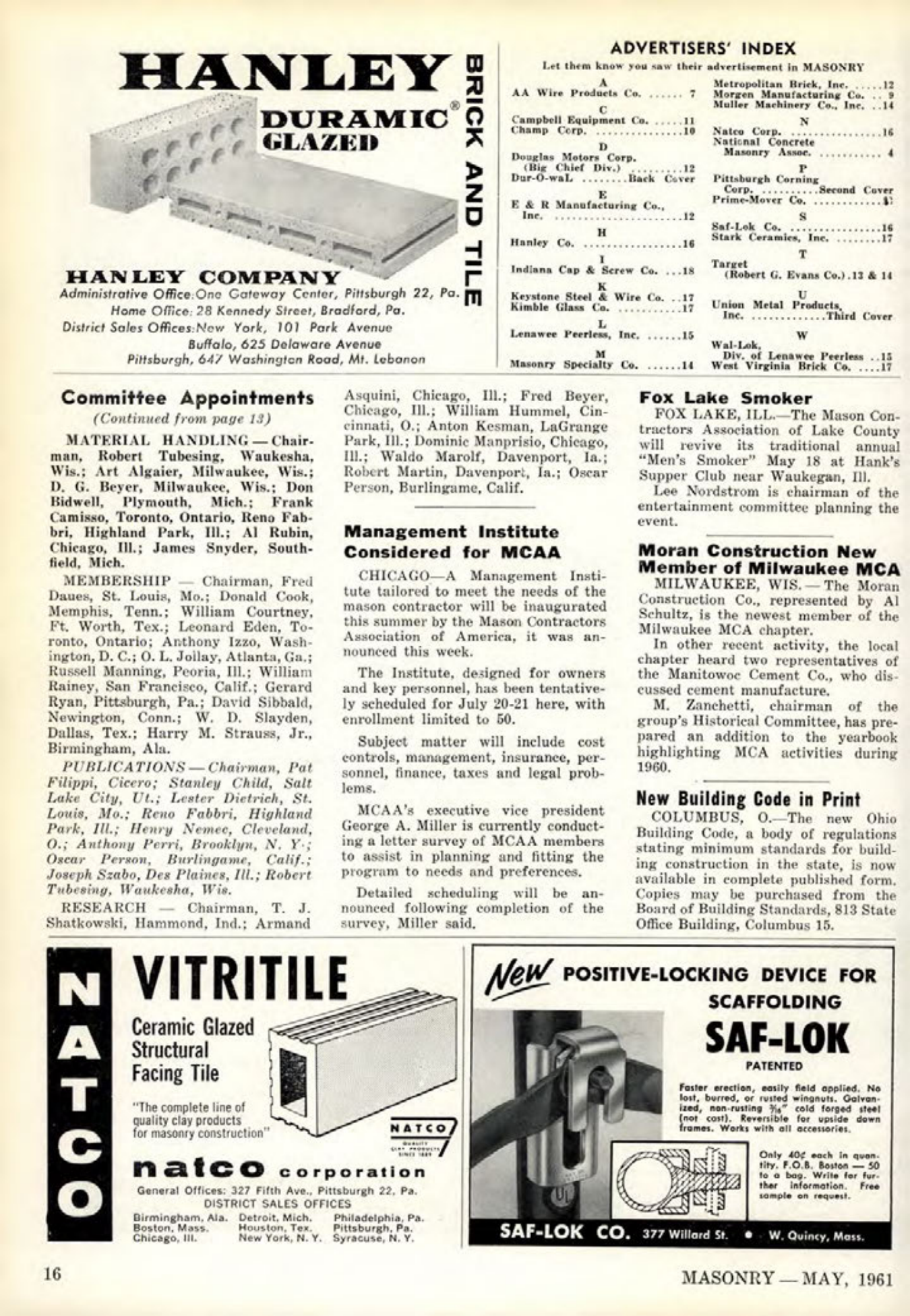 Masonry Magazine May 1961 Page. 16