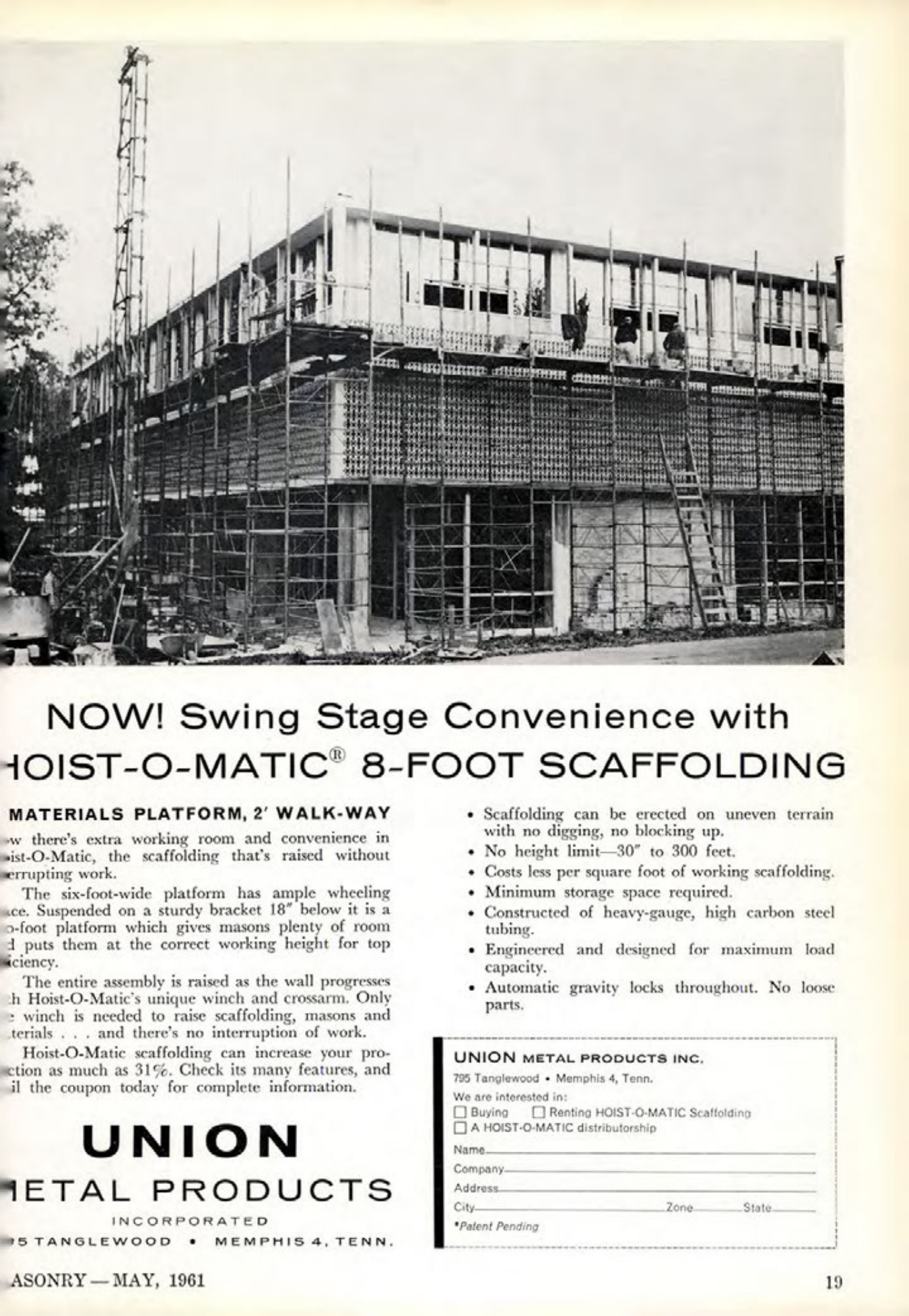 Masonry Magazine May 1961 Page. 19