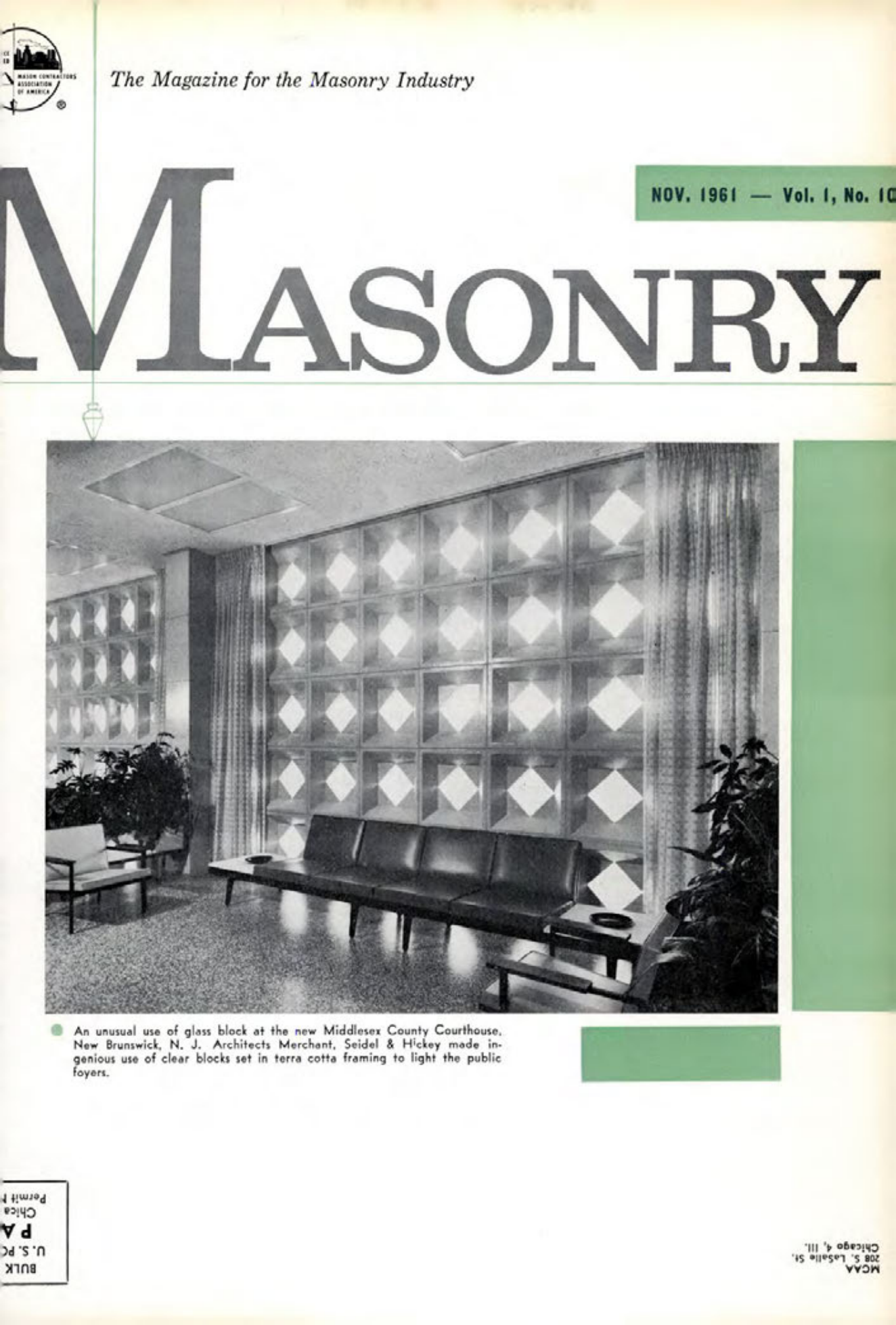 Masonry Magazine November 1961 Page. 1