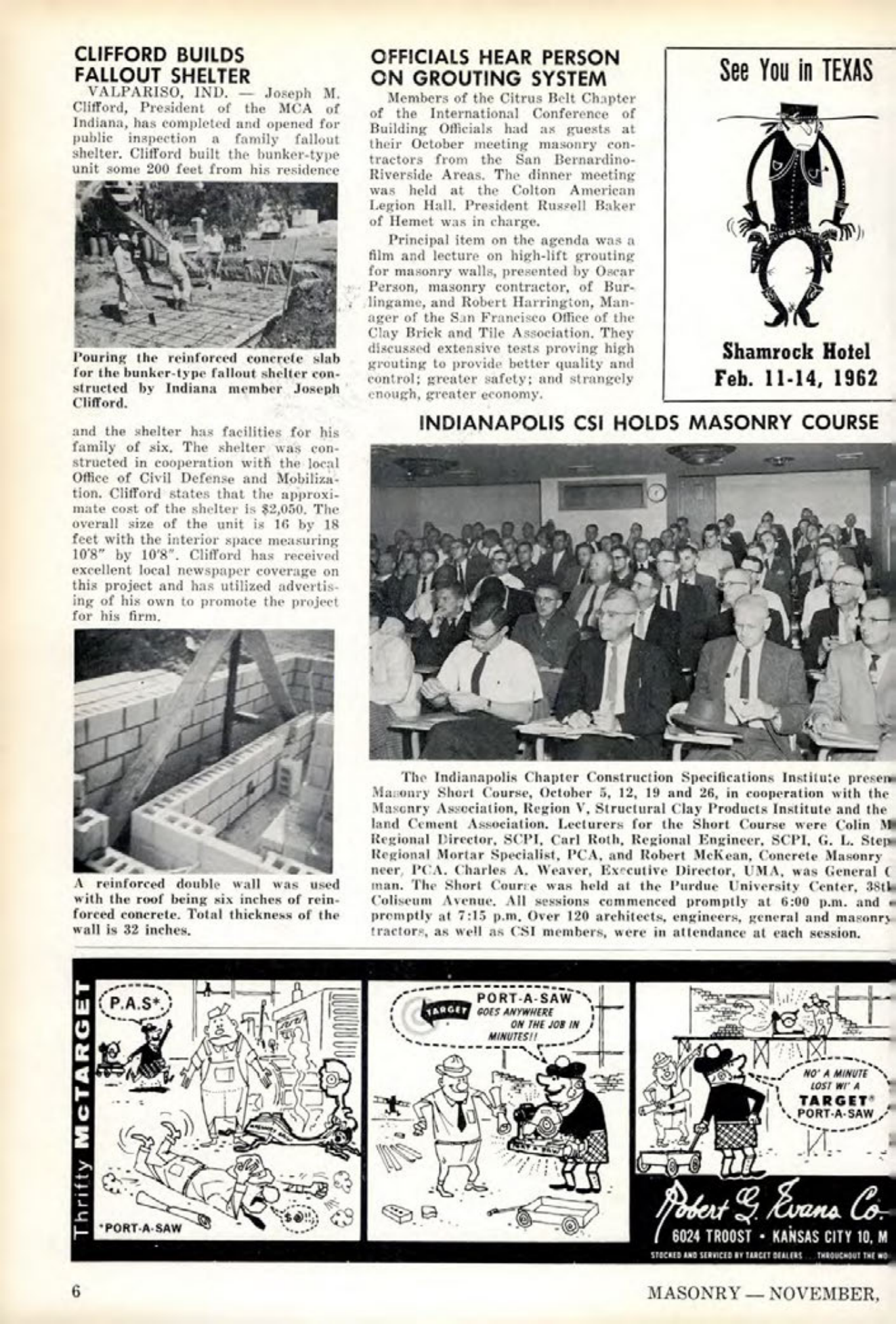 Masonry Magazine November 1961 Page. 6