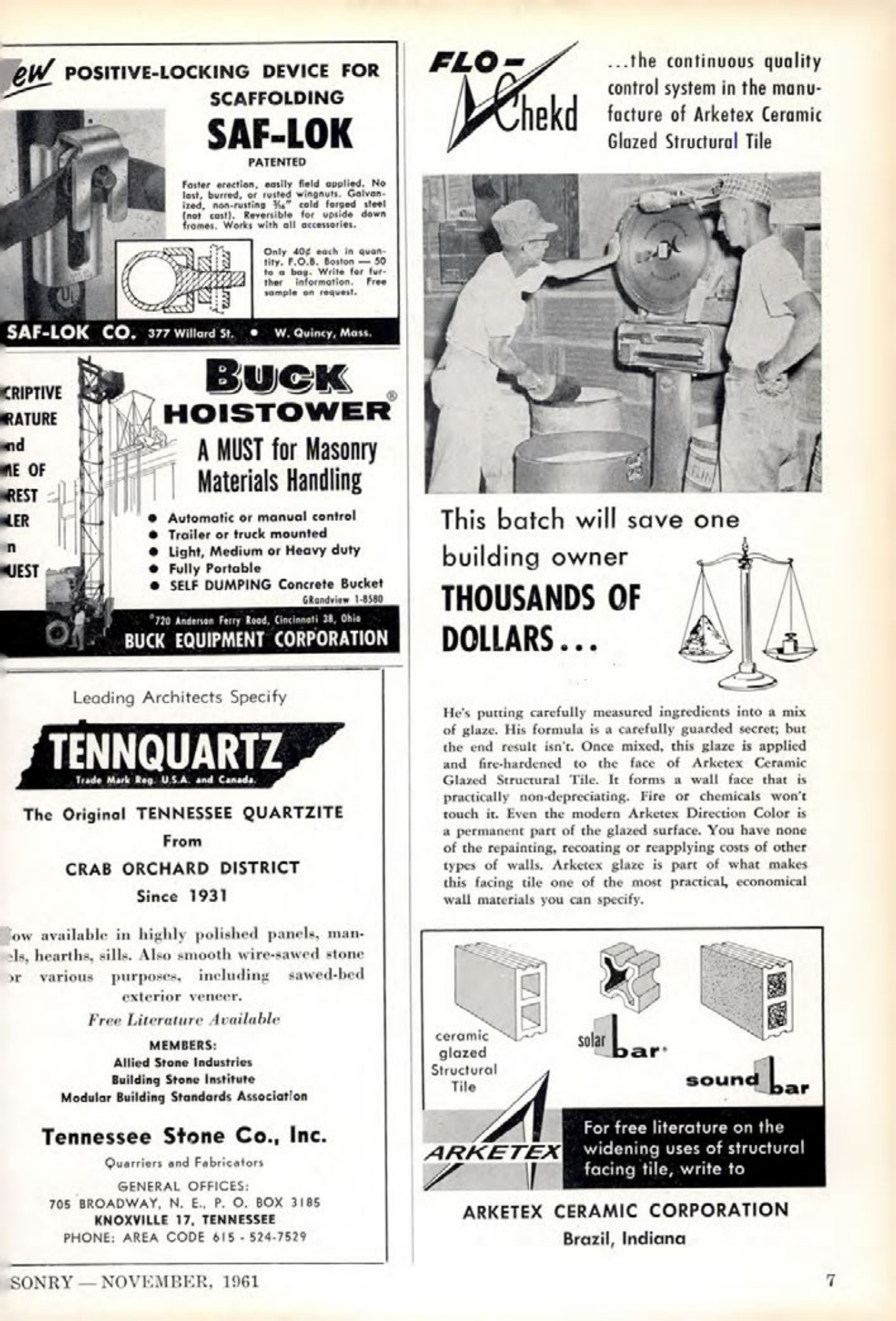 Masonry Magazine November 1961 Page. 7