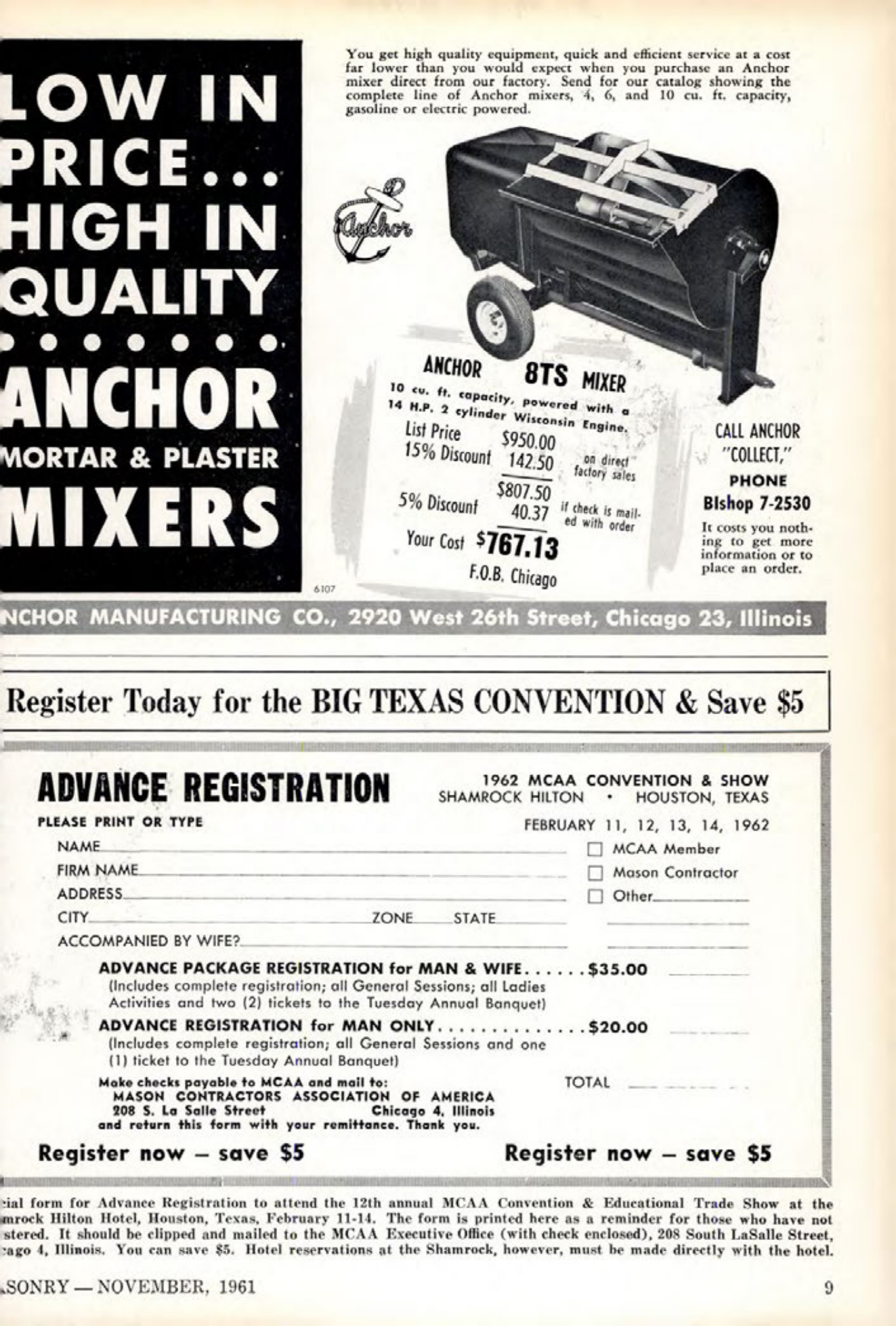 Masonry Magazine November 1961 Page. 9