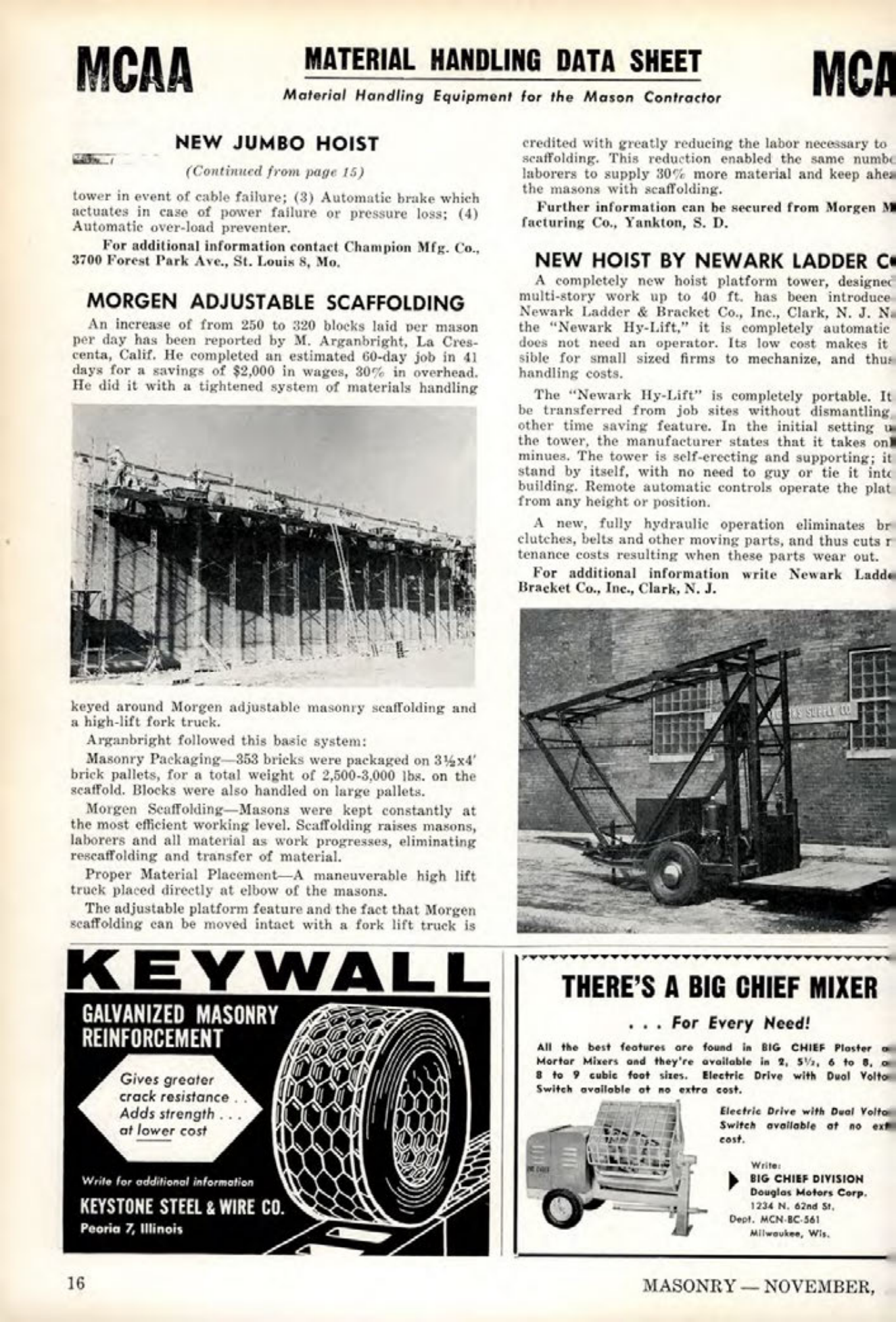 Masonry Magazine November 1961 Page. 16