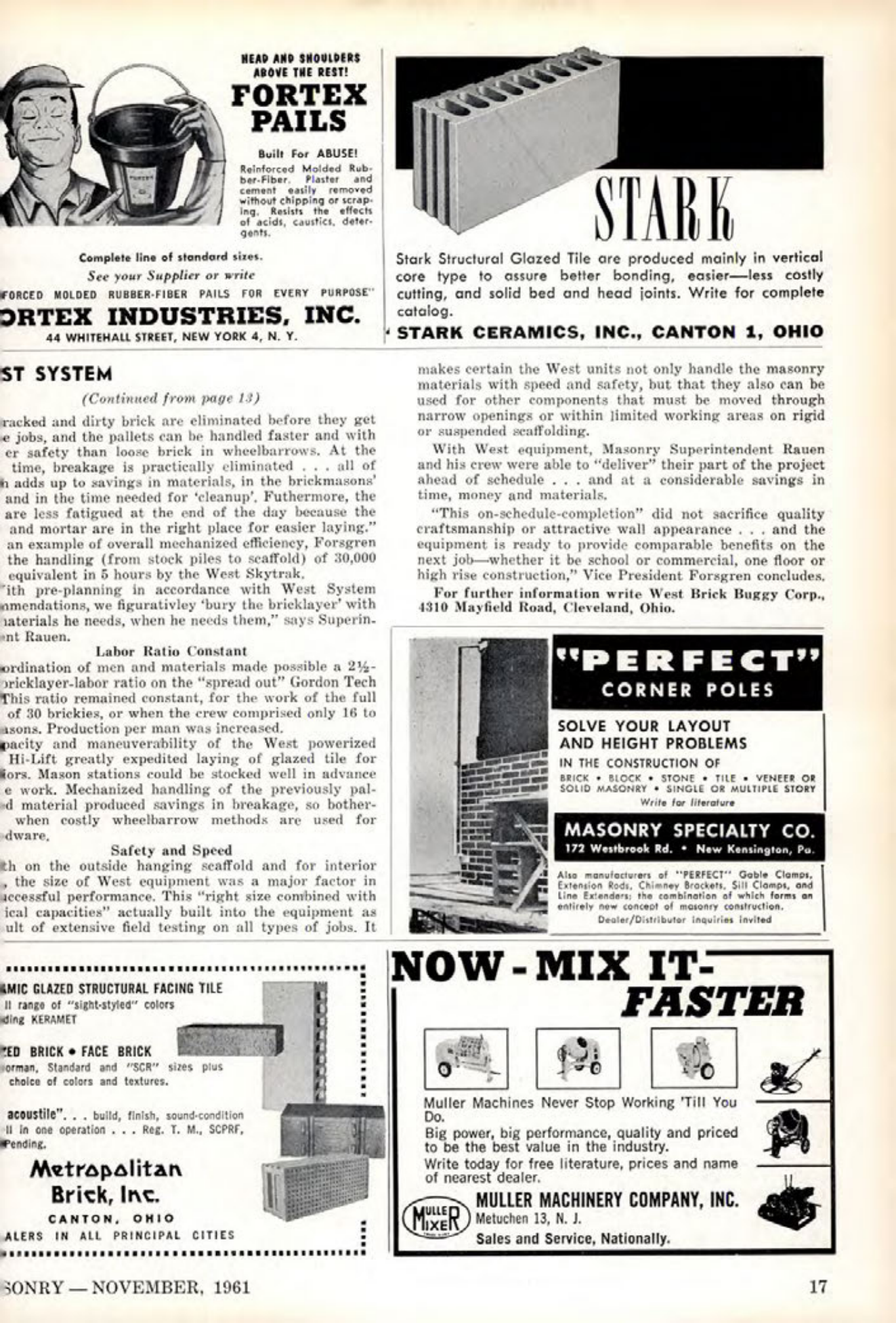 Masonry Magazine November 1961 Page. 17