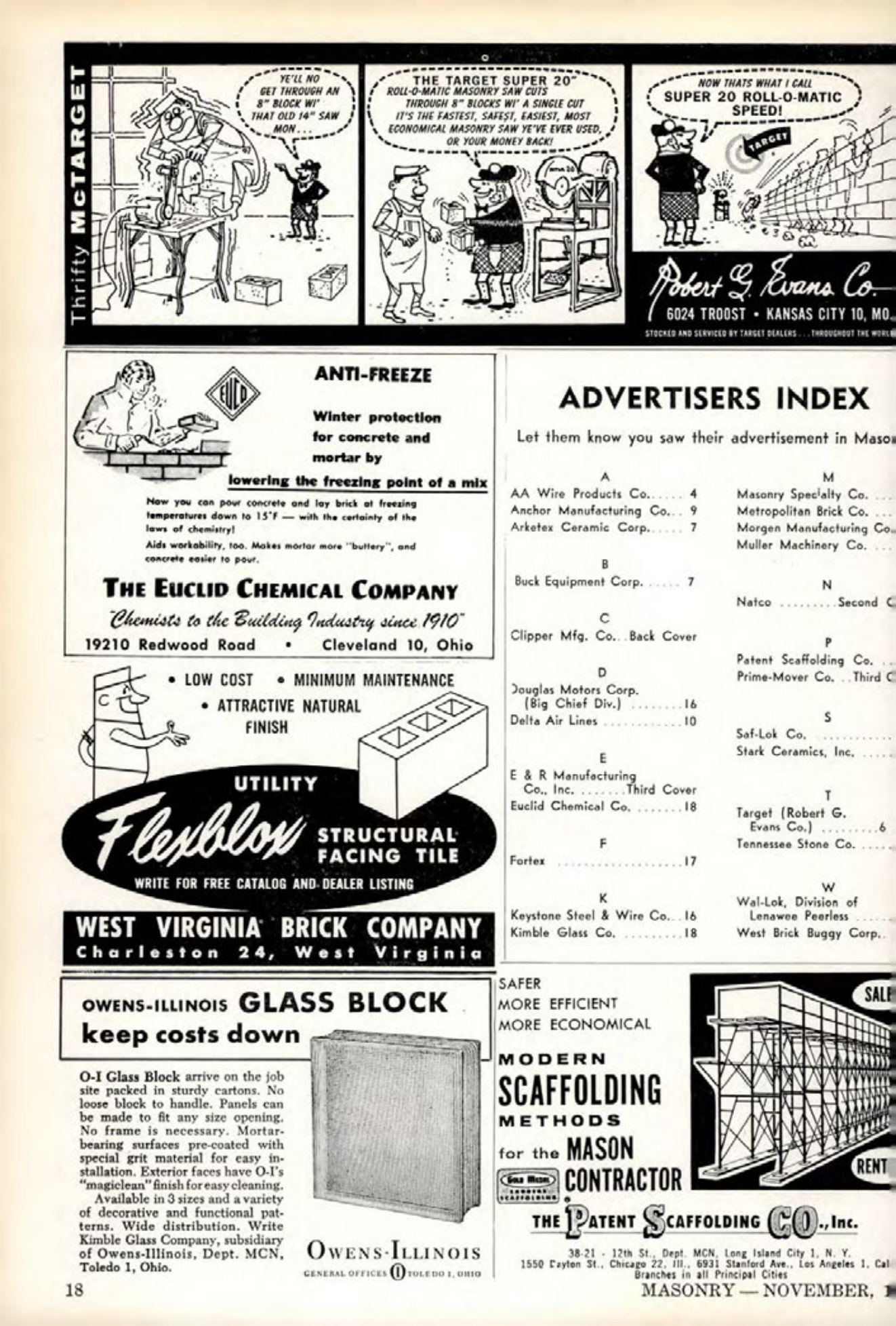 Masonry Magazine November 1961 Page. 18