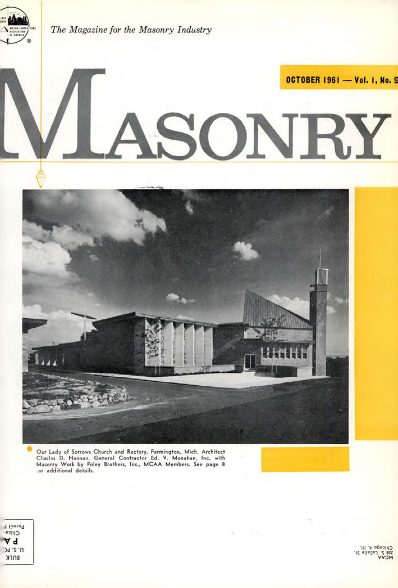 Masonry Magazine October 1961 Page. 1