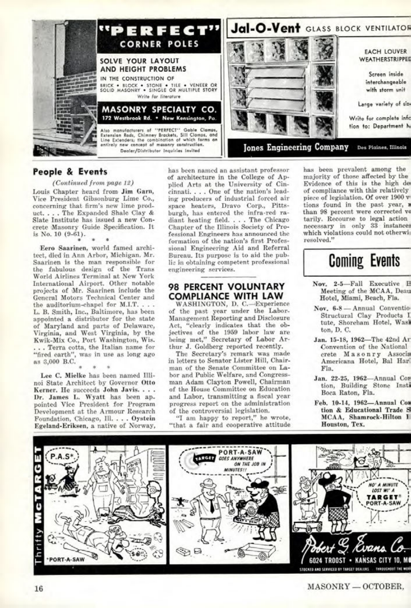 Masonry Magazine October 1961 Page. 16