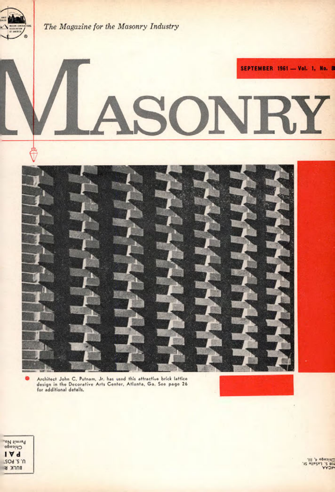 Masonry Magazine September 1961 Page. 1