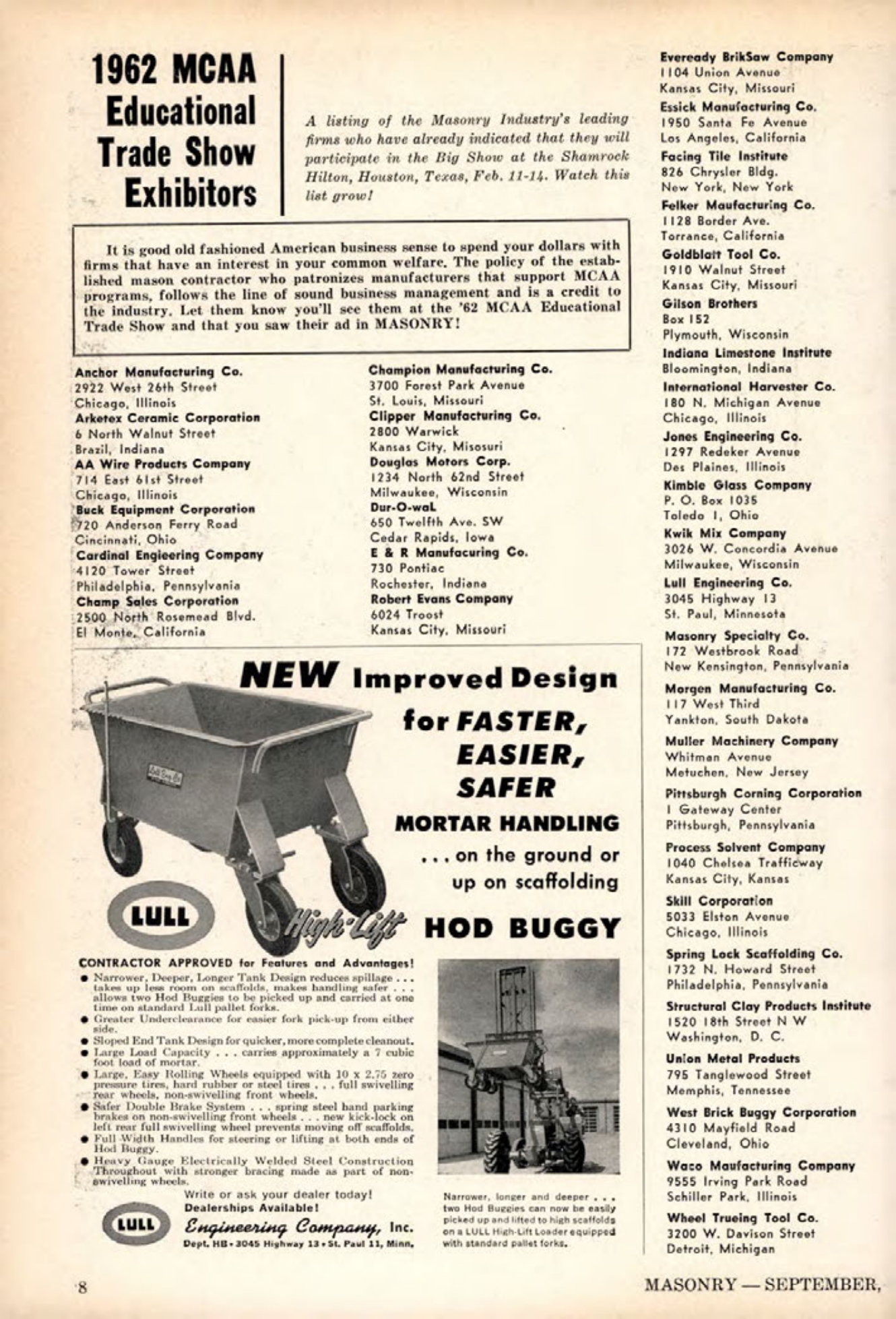 Masonry Magazine September 1961 Page. 8