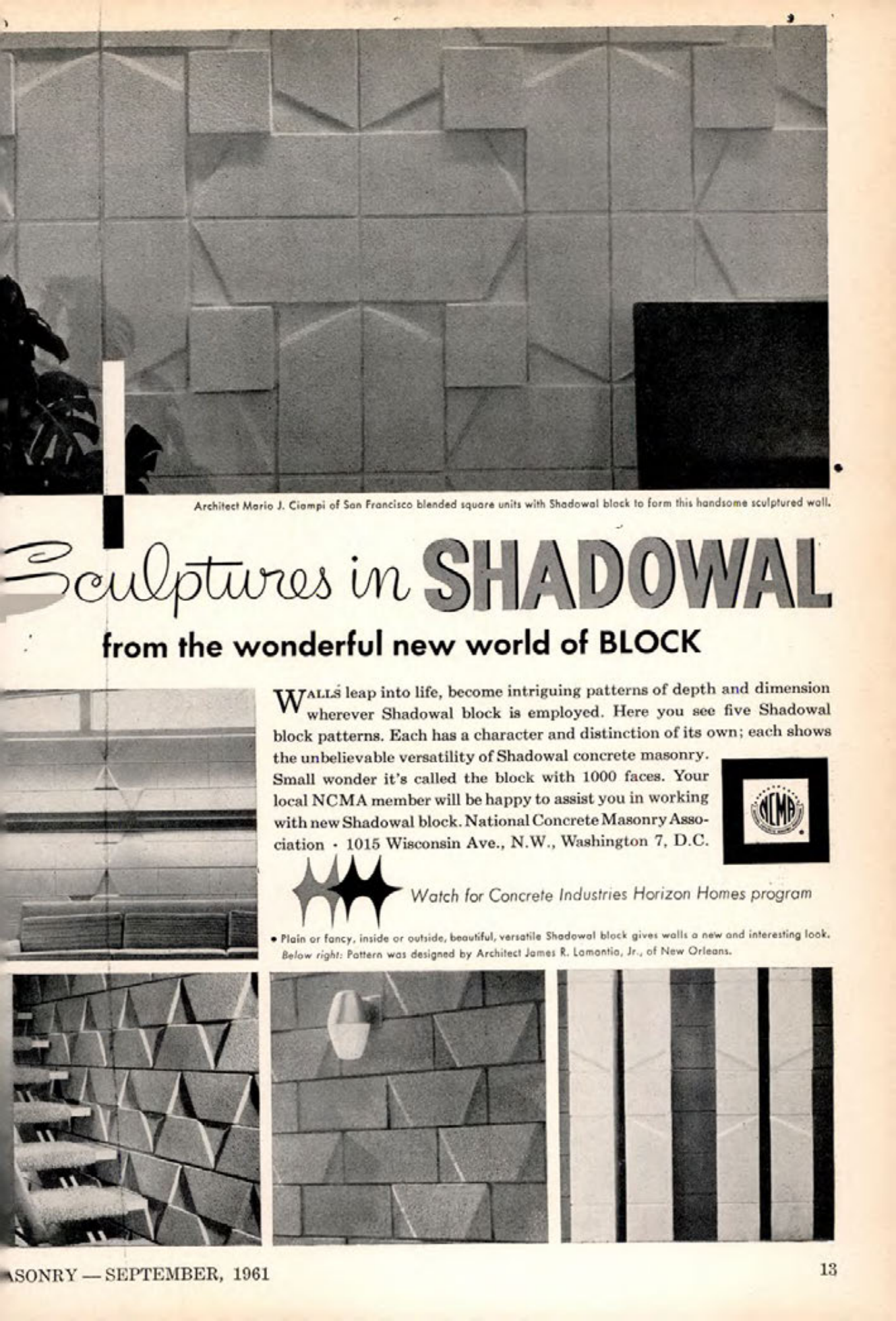 Masonry Magazine September 1961 Page. 13
