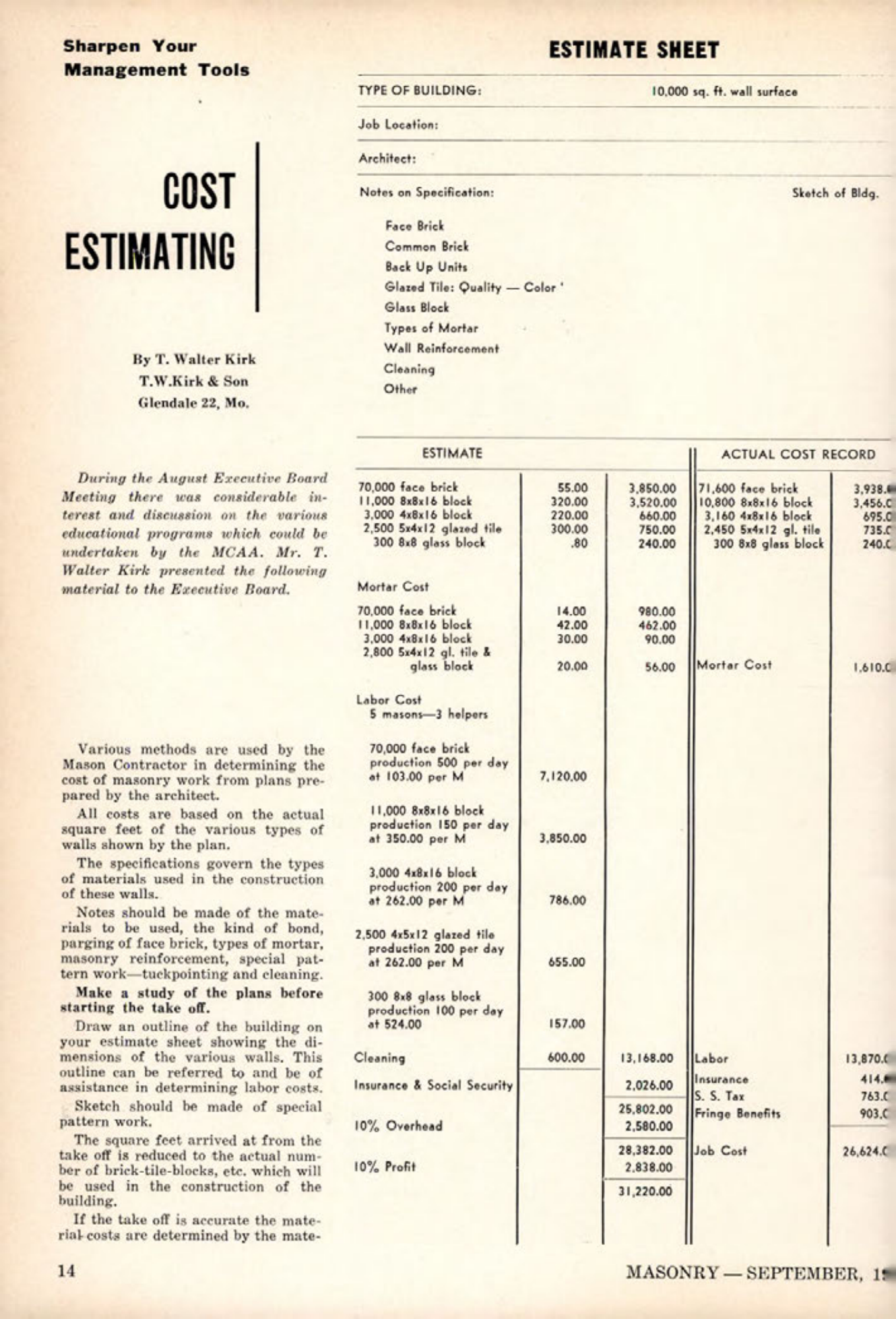 Masonry Magazine September 1961 Page. 14