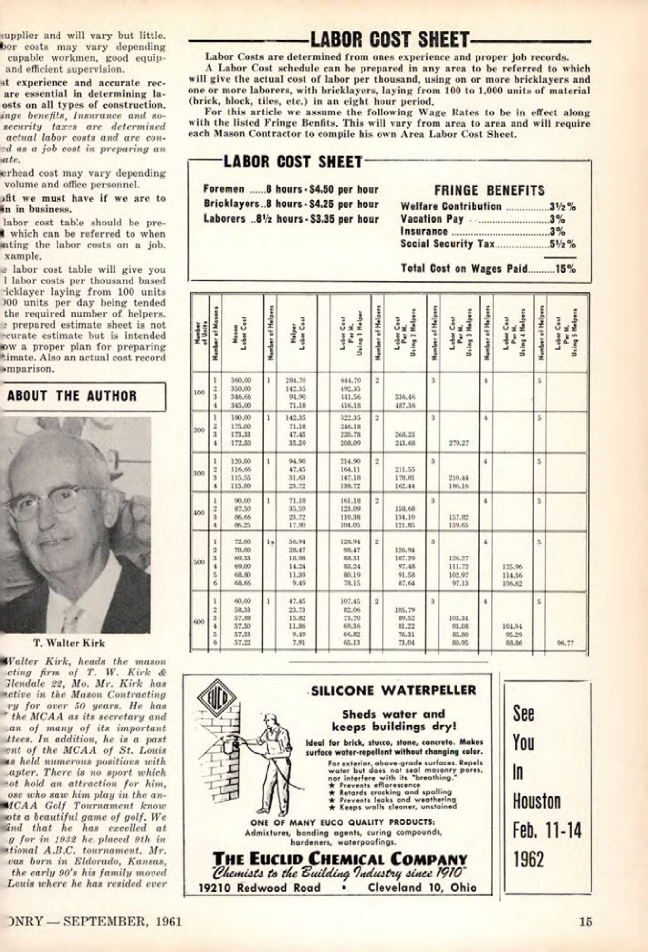 Masonry Magazine September 1961 Page. 15