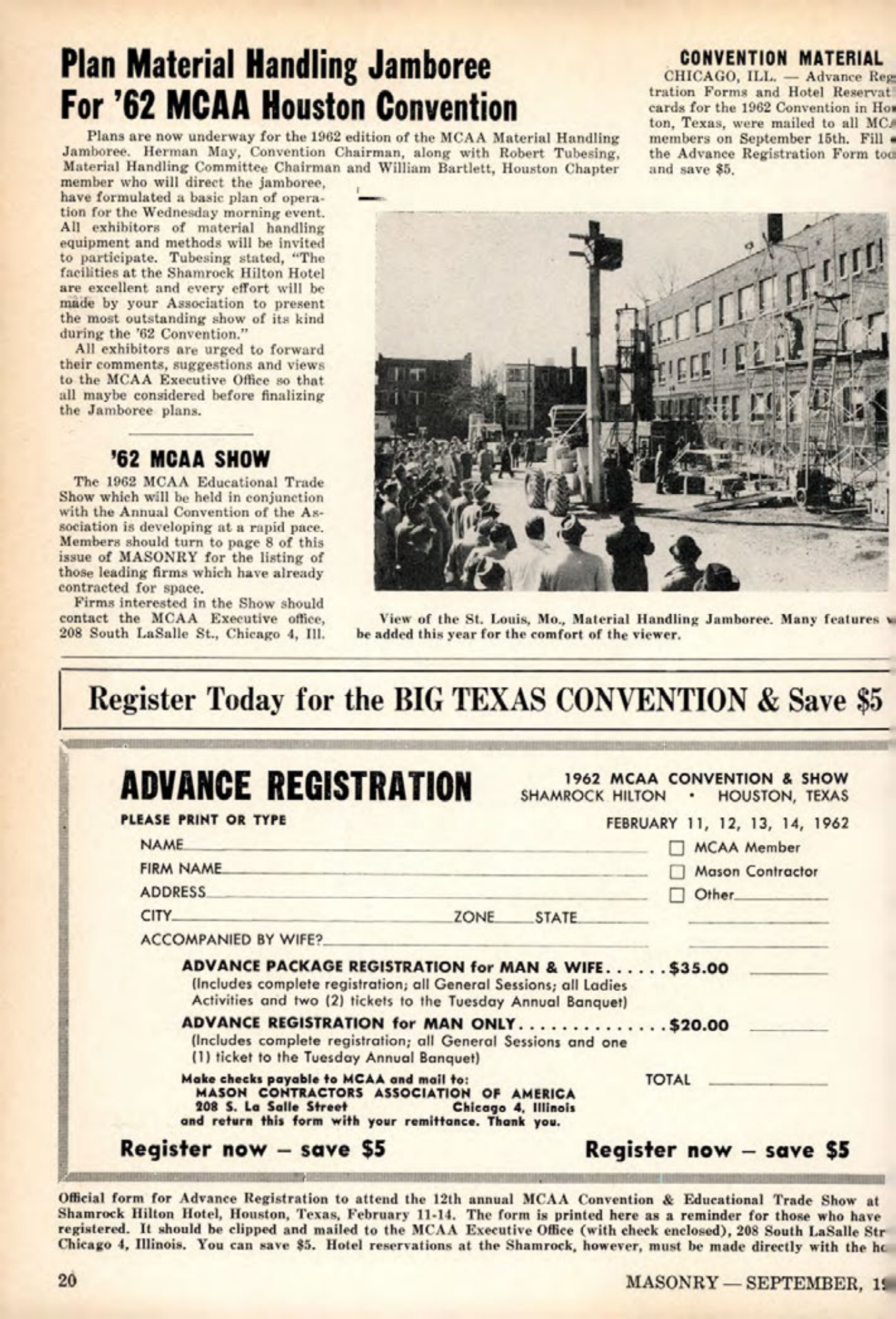 Masonry Magazine September 1961 Page. 20