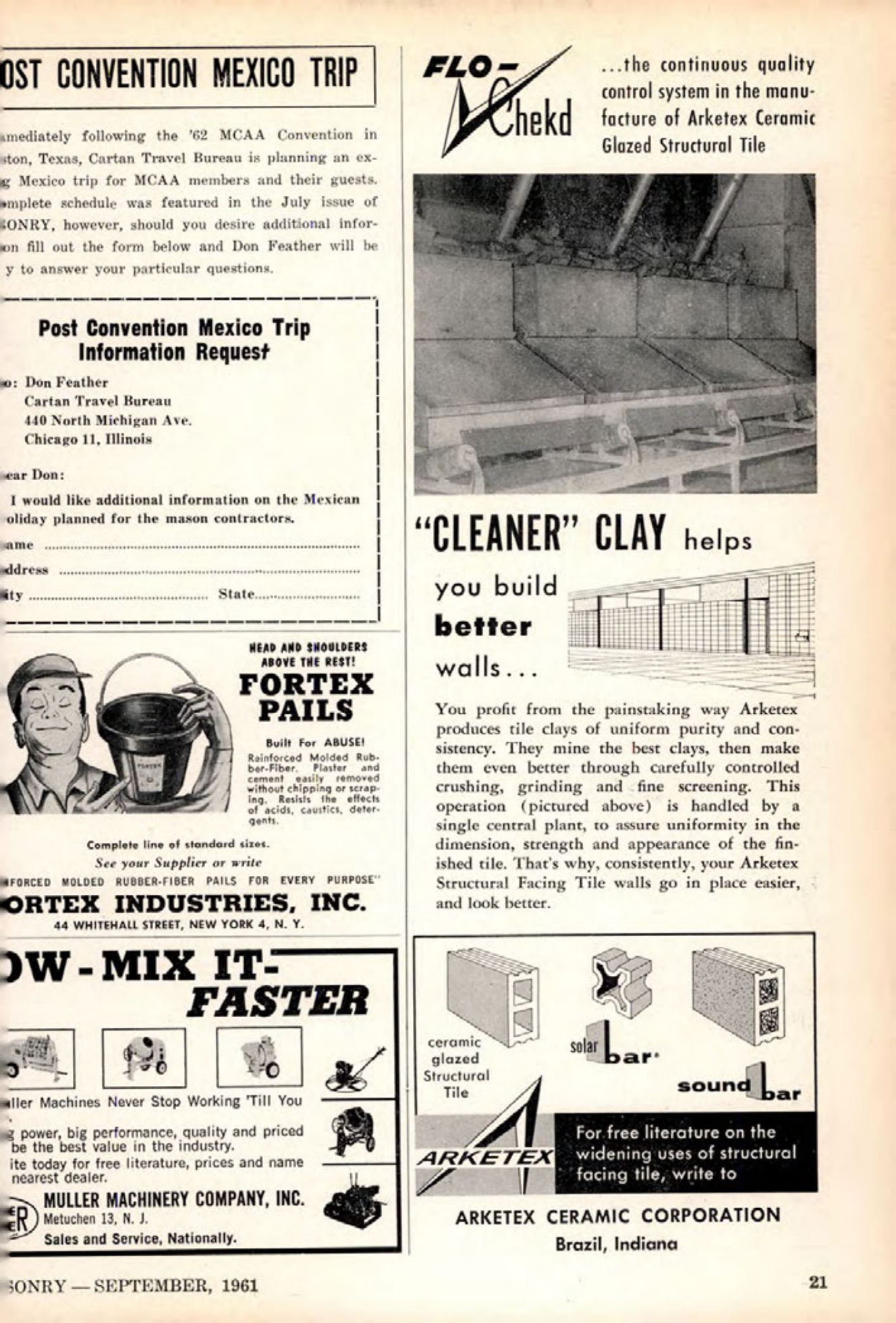 Masonry Magazine September 1961 Page. 21